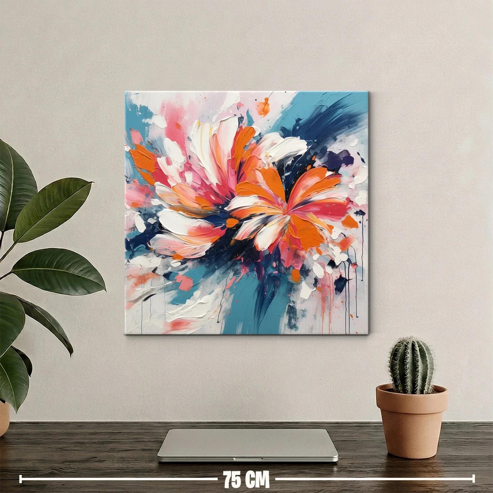 Estallido floral vibrante con tonos cálidos y azulados — miniatura 2