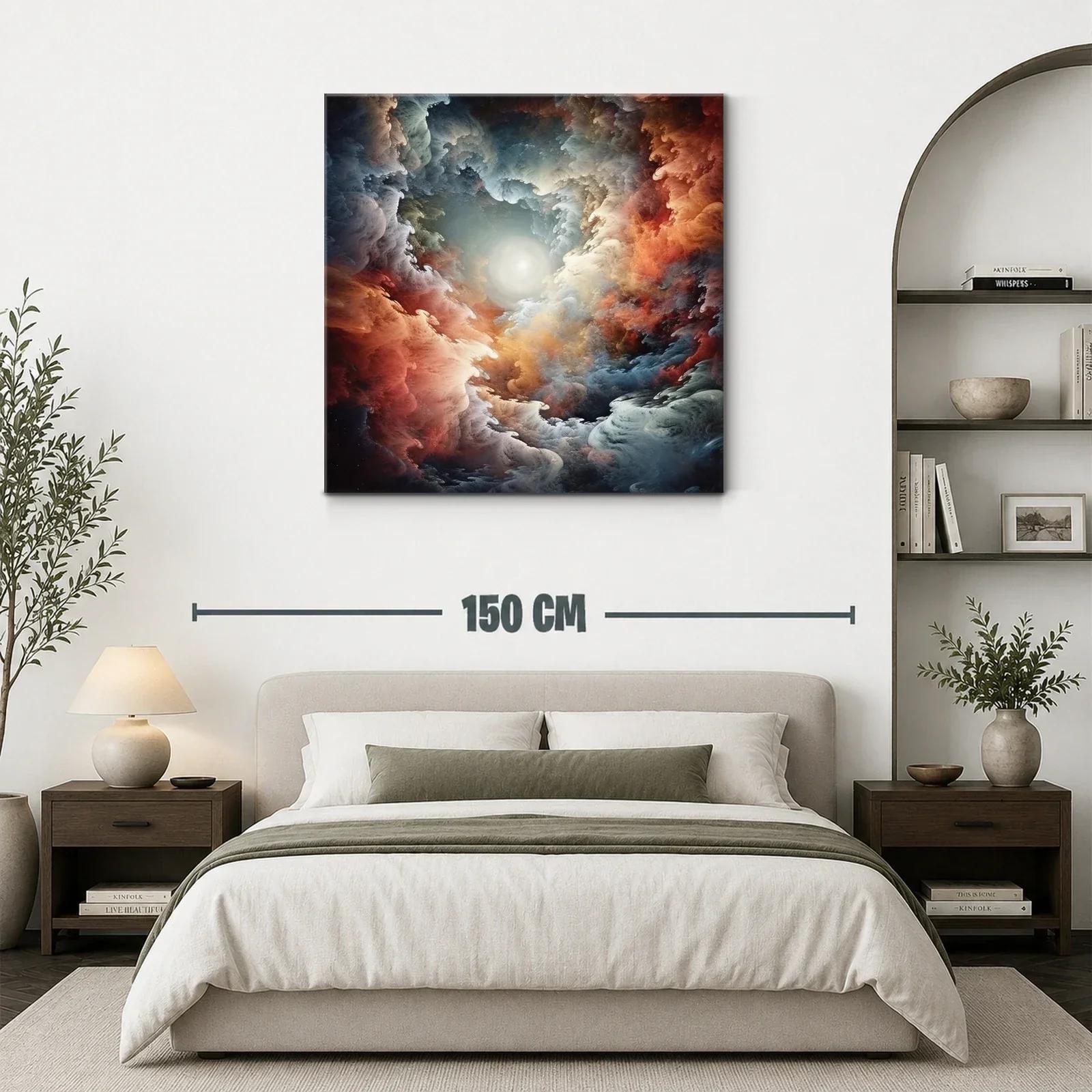 Cuadro abstracto con efecto de nube y luz central — miniatura 3