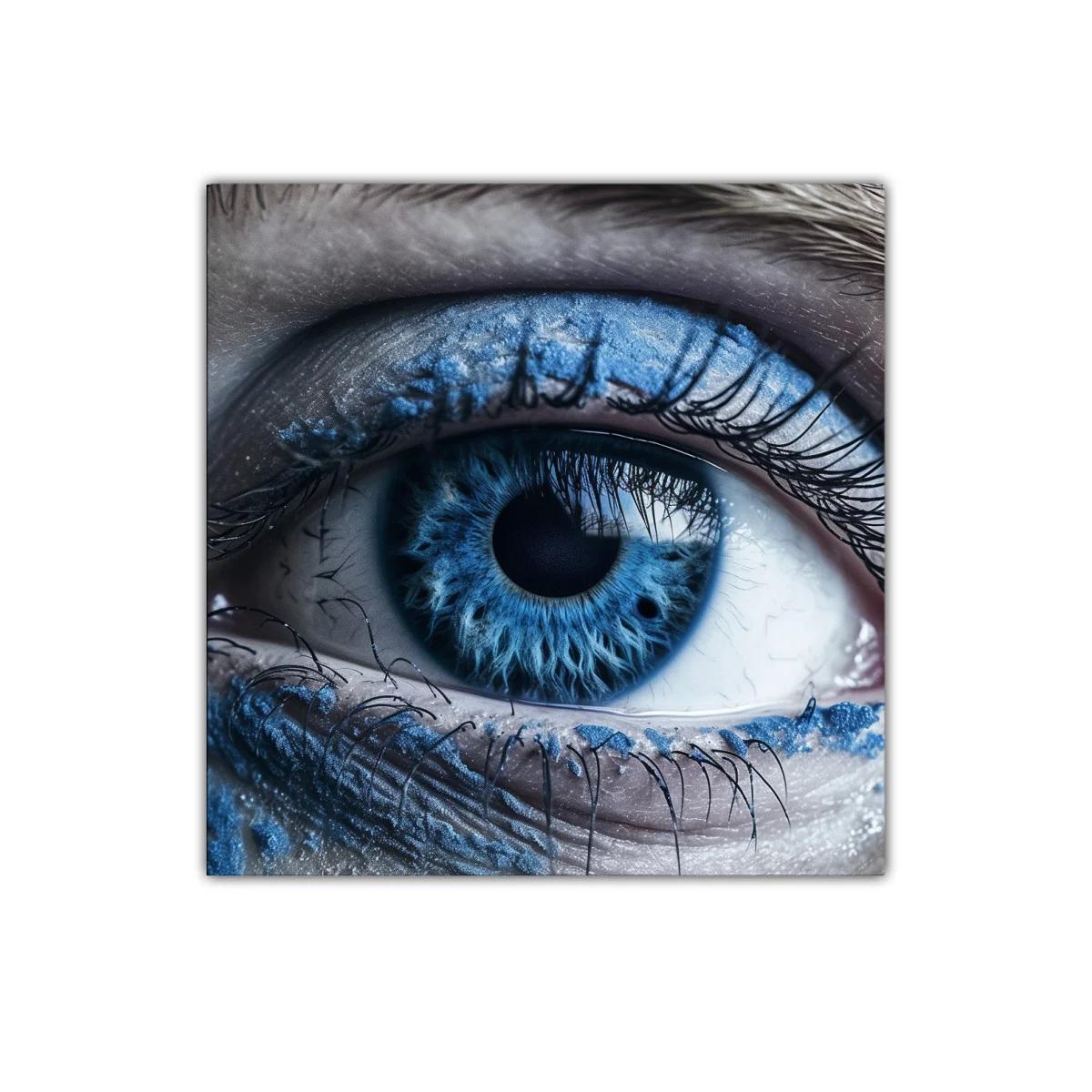 Impactante visión azul con detalles expresivos y textura