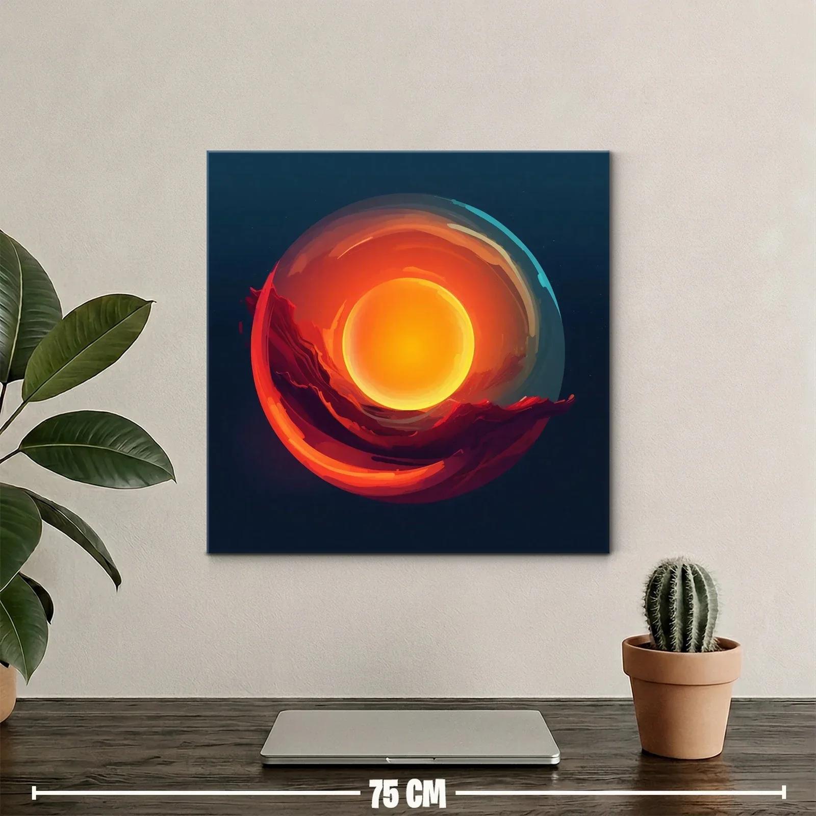 Cuadro abstracto con energía solar y tonos cálidos — miniatura 2