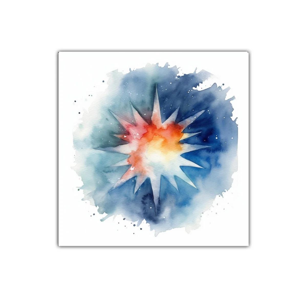 Estrella brillante con tonos azules y cálidos para decorar — imagen principal