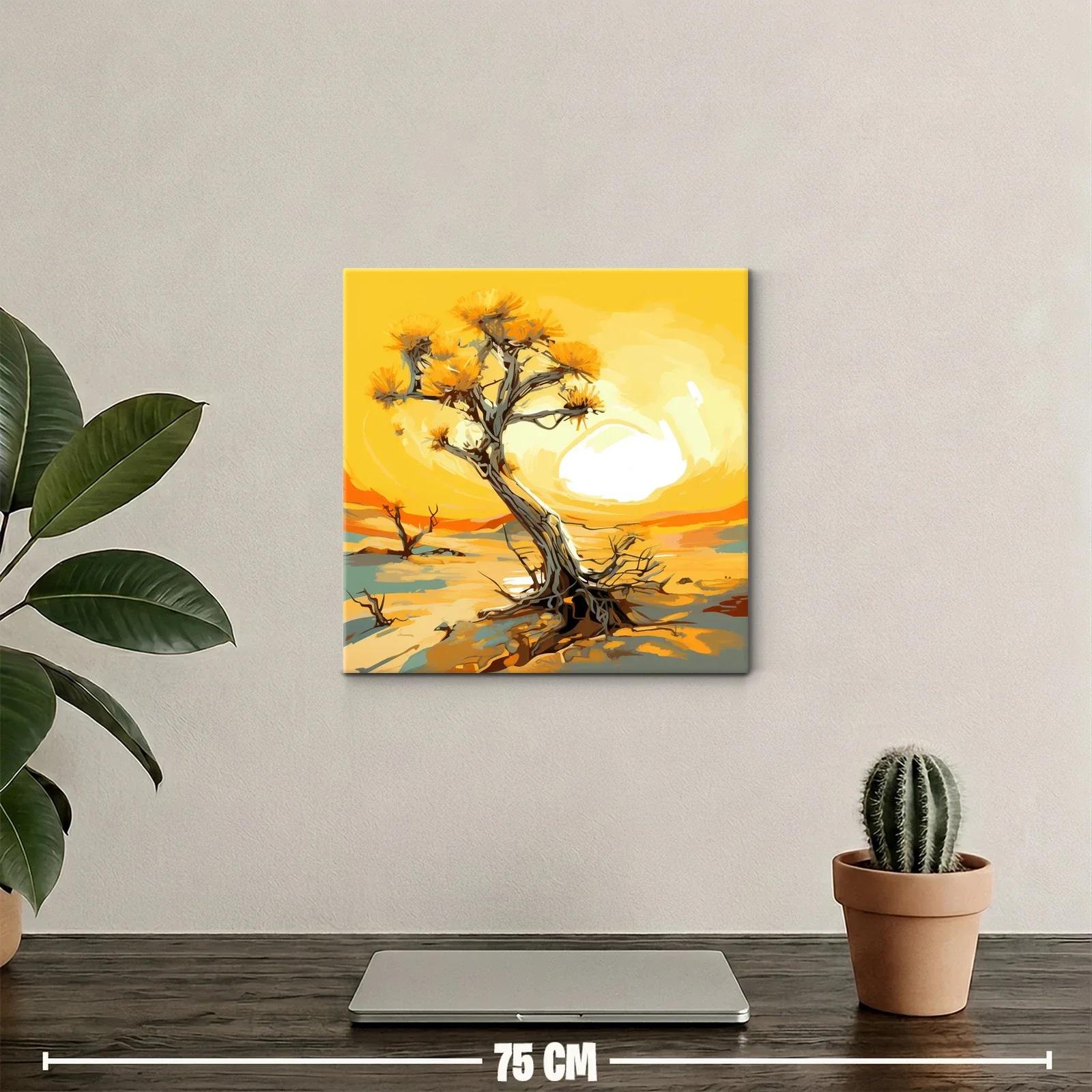 Árbol solitario en paisaje desértico iluminado al atardecer — miniatura 2