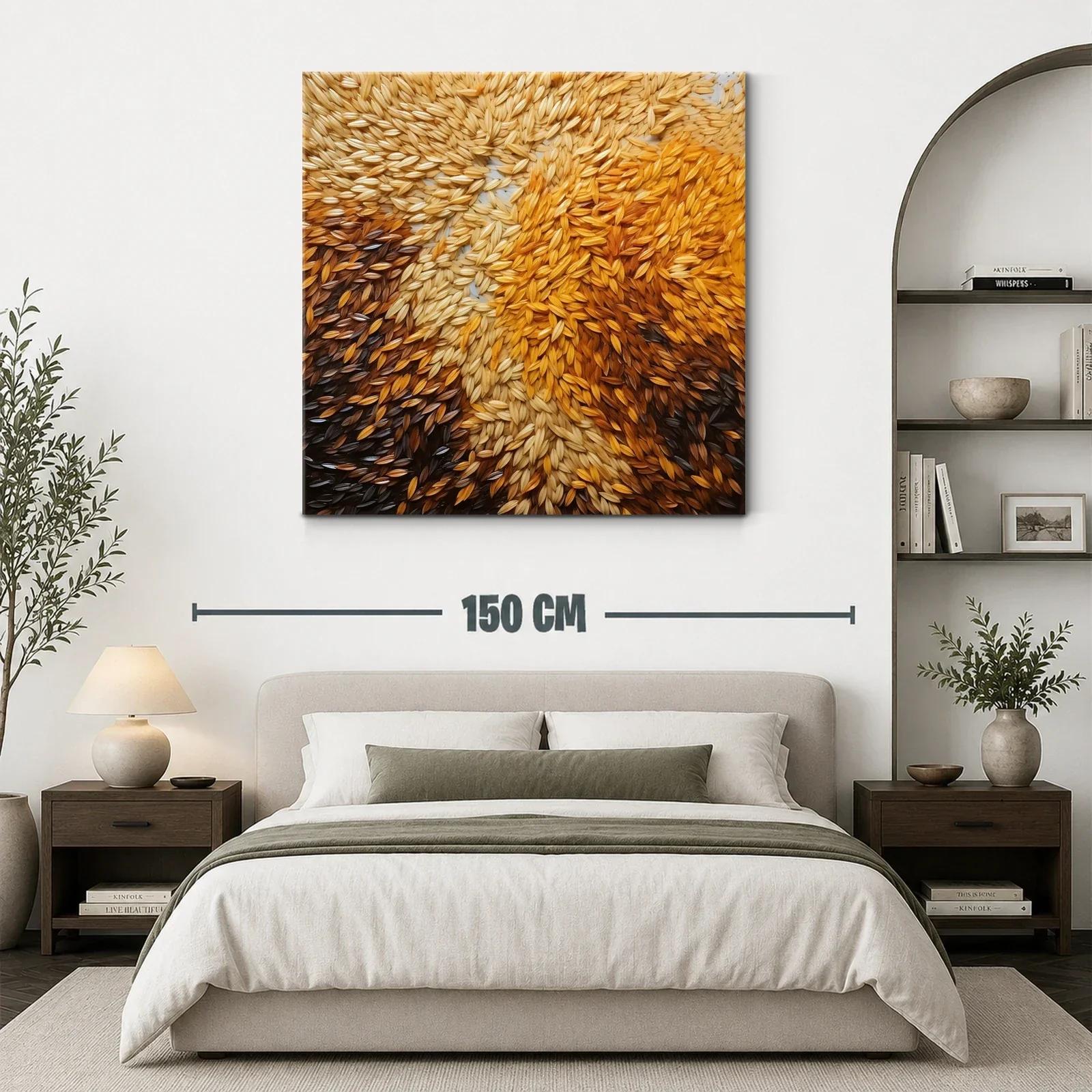 Cuadro abstracto con texturas en tonos tierra cálidos — miniatura 3