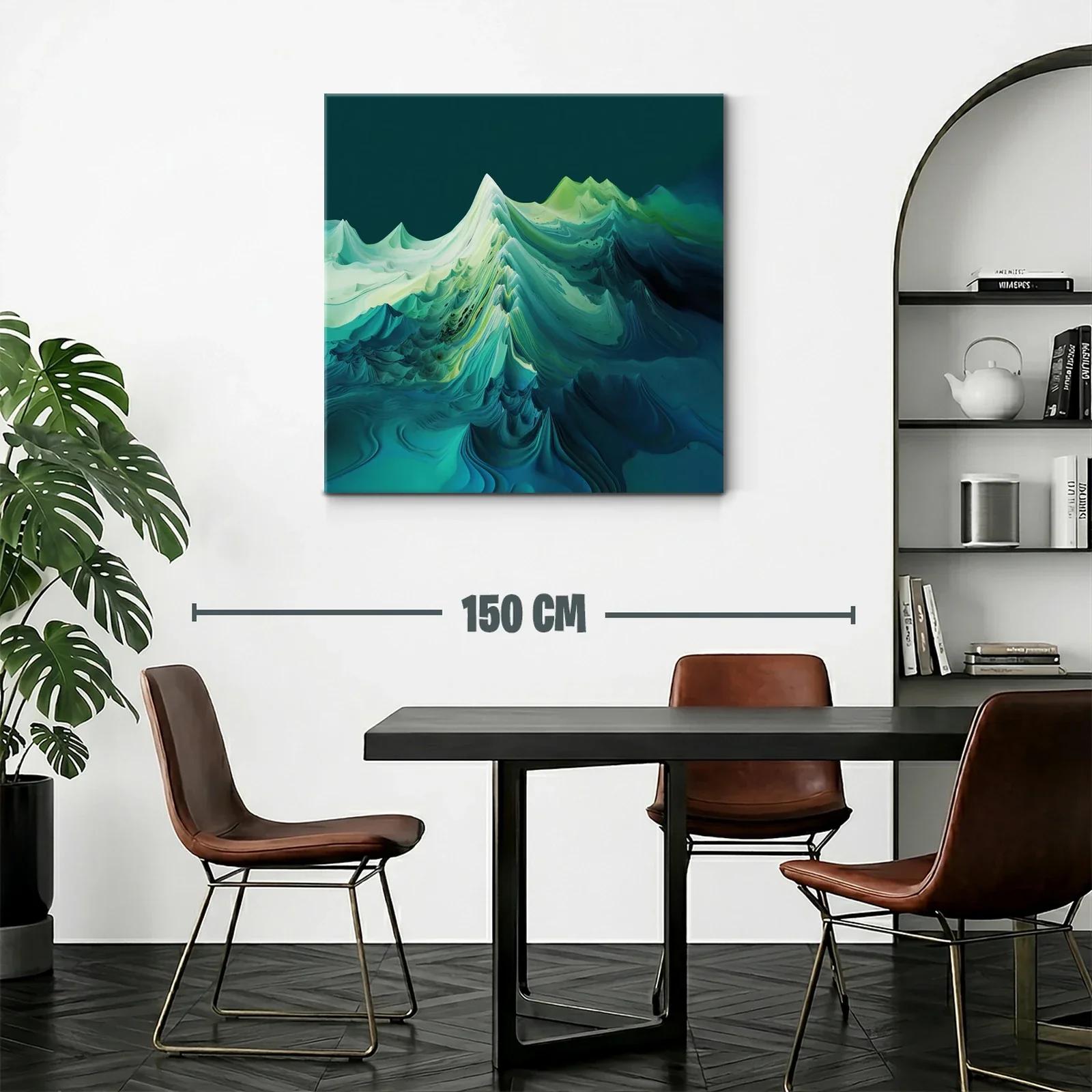 Paisaje abstracto en tonos verdes y azules profundos — miniatura 2