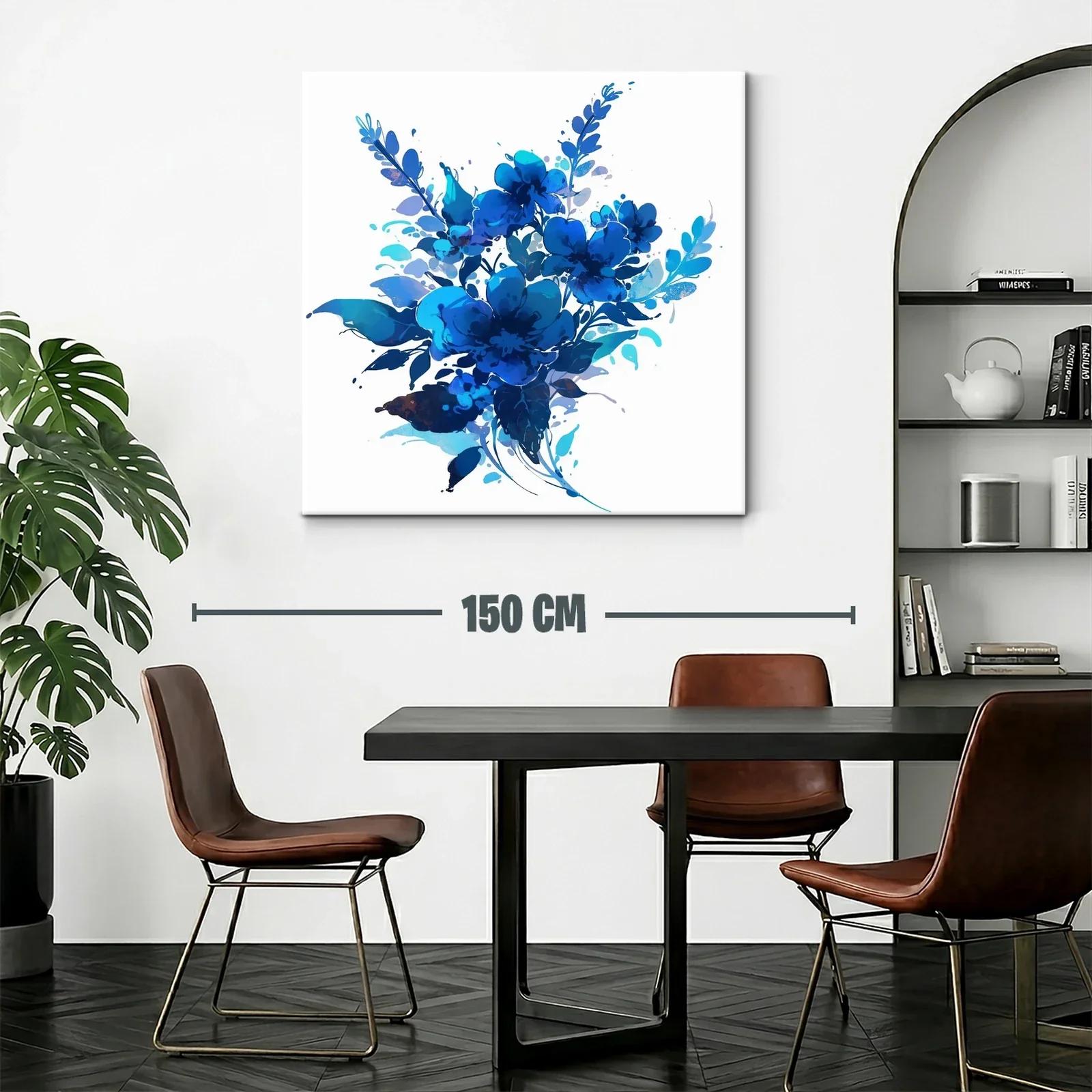 Bello ramo azul con flores en tonos vibrantes — miniatura 2