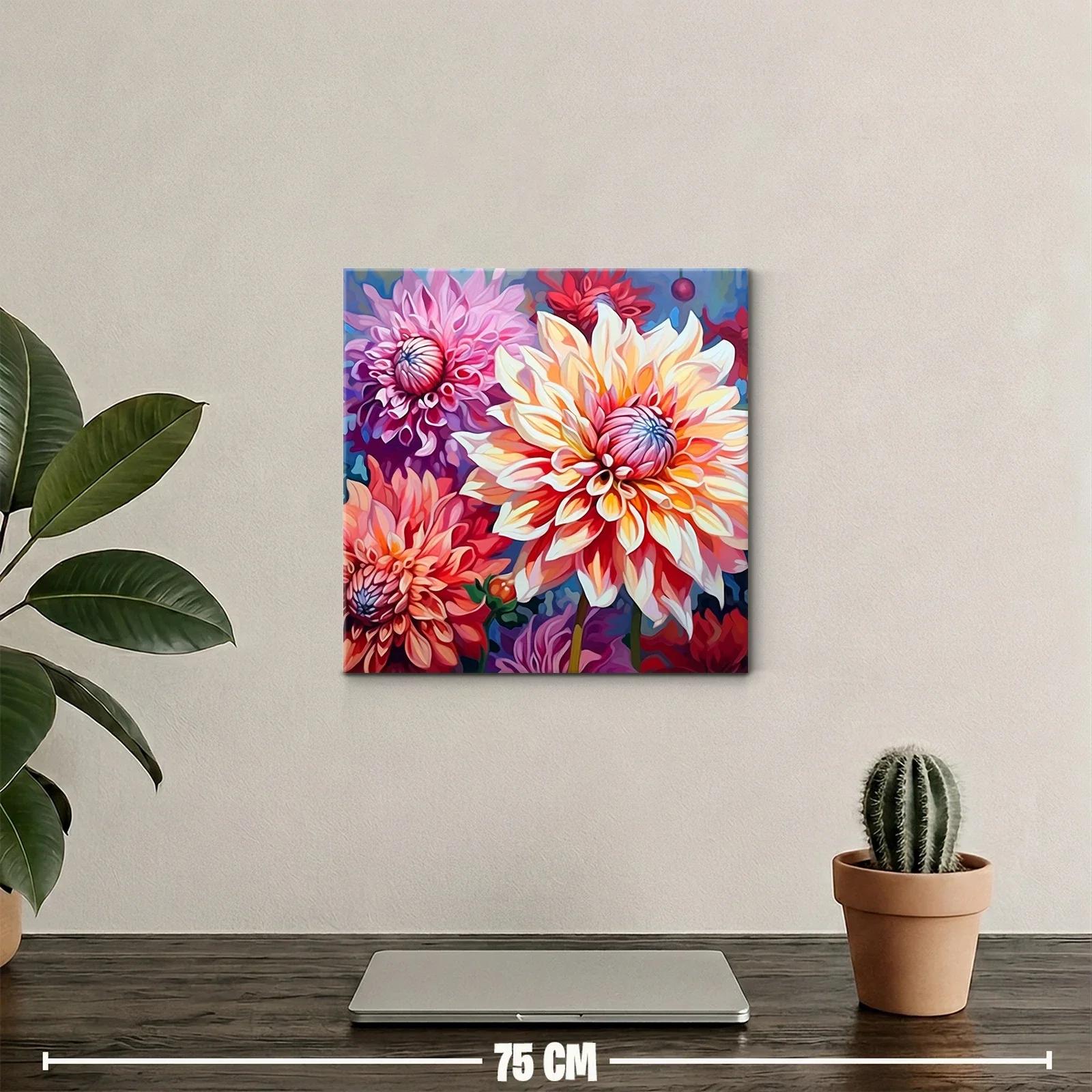 Cuadro vibrante con flores en tonos cálidos y vibrantes — miniatura 2
