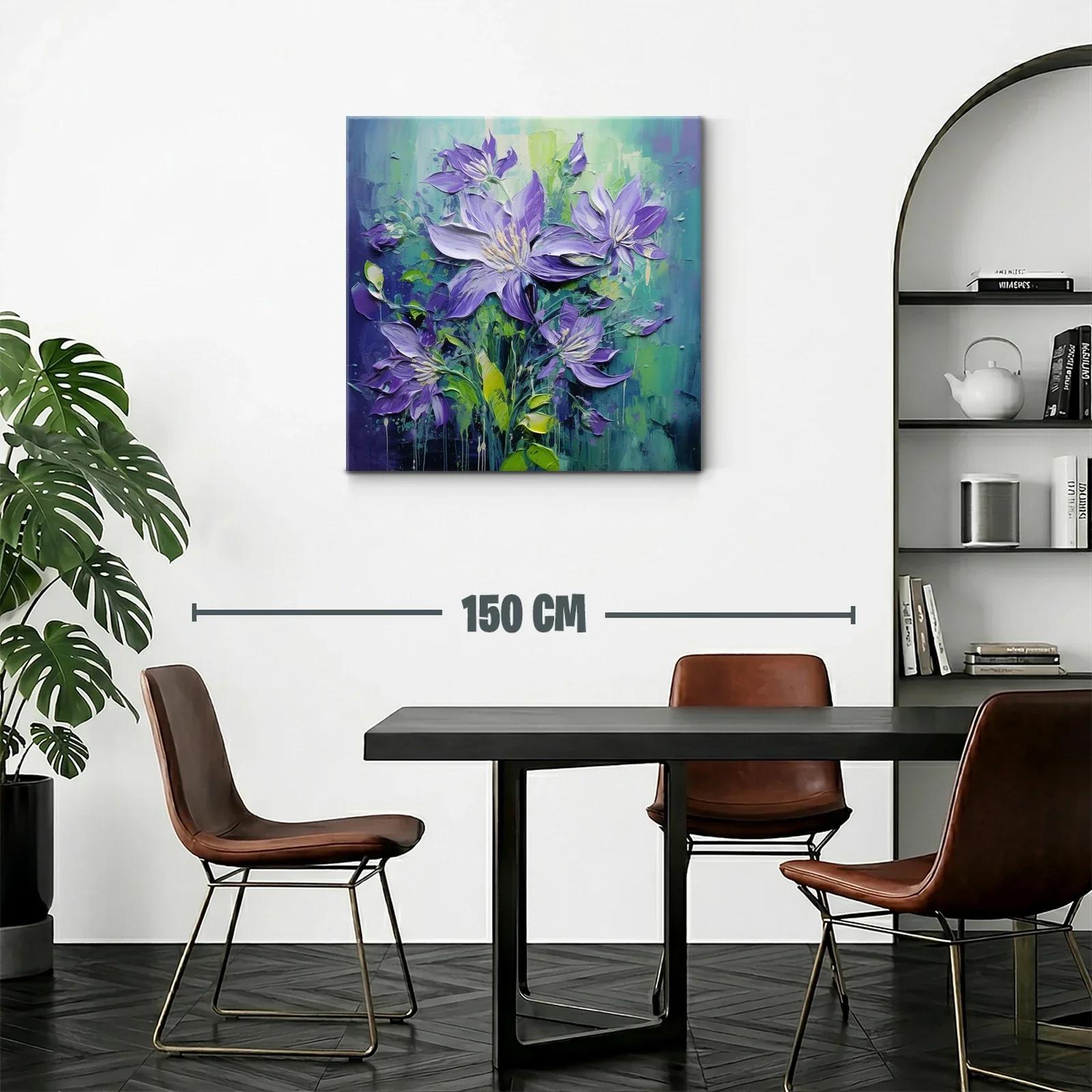 Flores púrpuras vibrantes con fondo verde y azul — miniatura 2