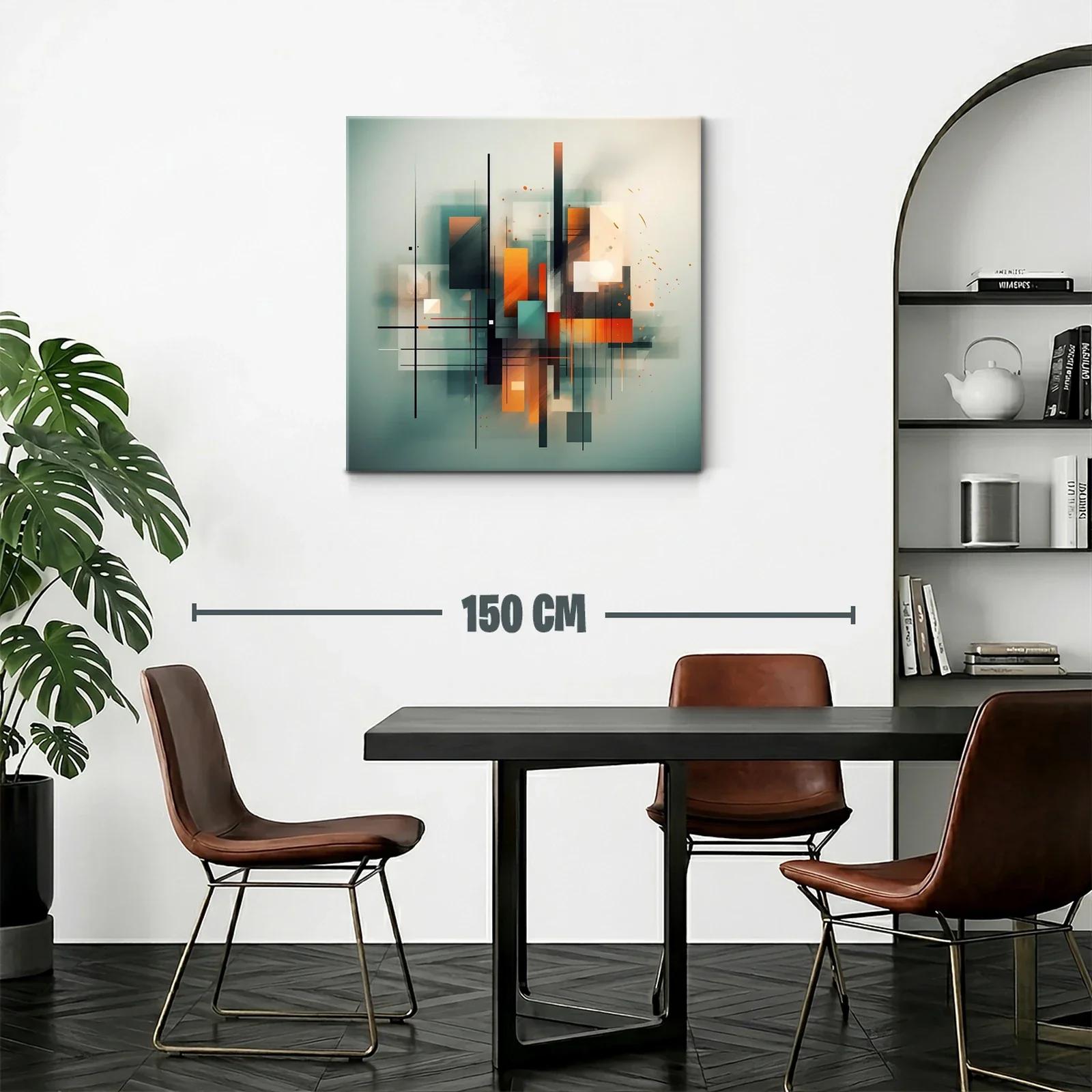 Composición abstracta en tonos cálidos y fríos — miniatura 2