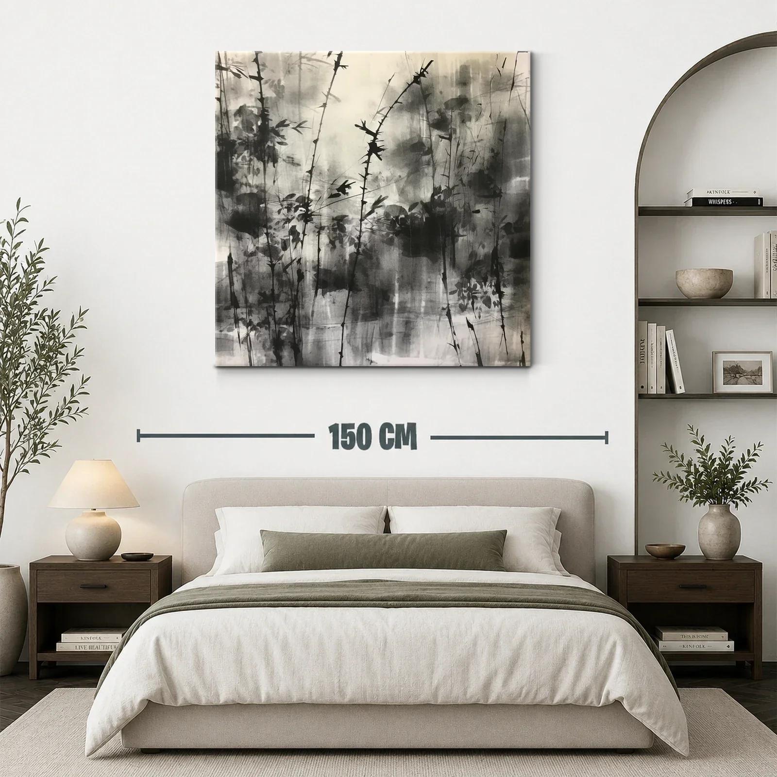 Arte abstracto con ramas en tonos grises y negros — miniatura 3