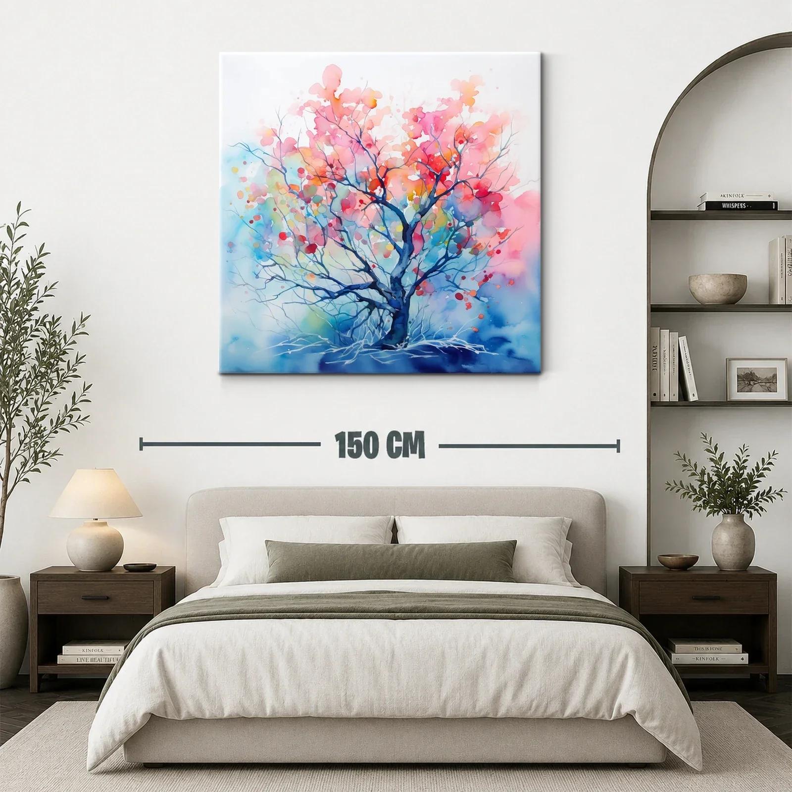 Árbol abstracto en tonos cálidos y fríos vibrantes — miniatura 3
