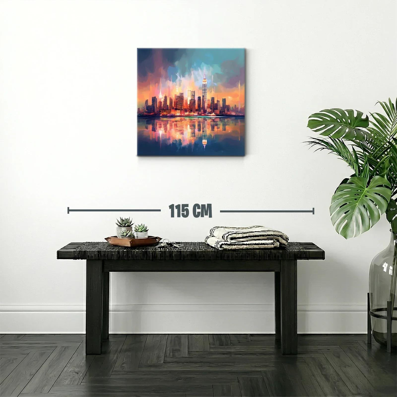 Atardecer vibrante en skyline urbano con reflejos vivos — miniatura 2