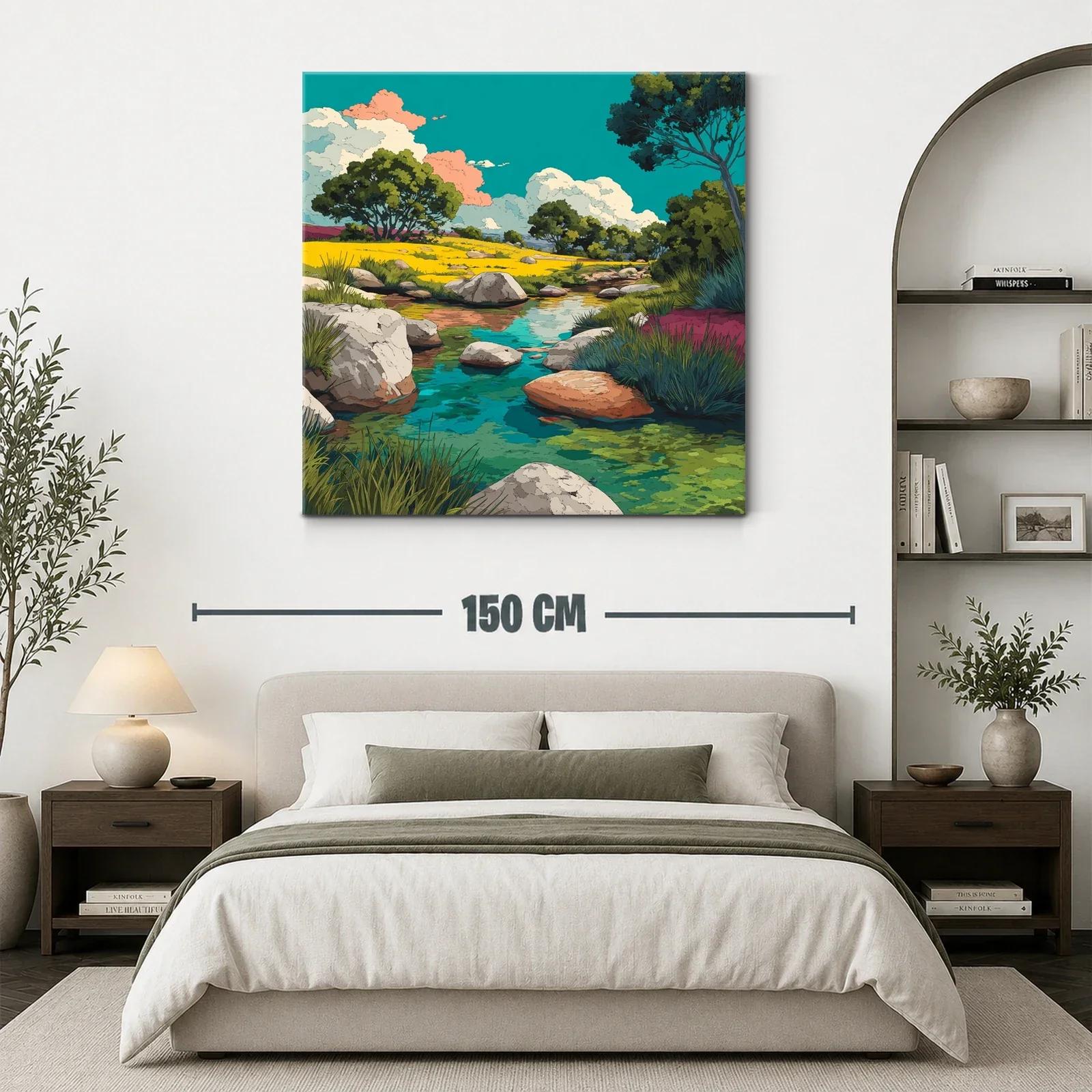 Paisaje natural con río sereno y árboles verdes — miniatura 3