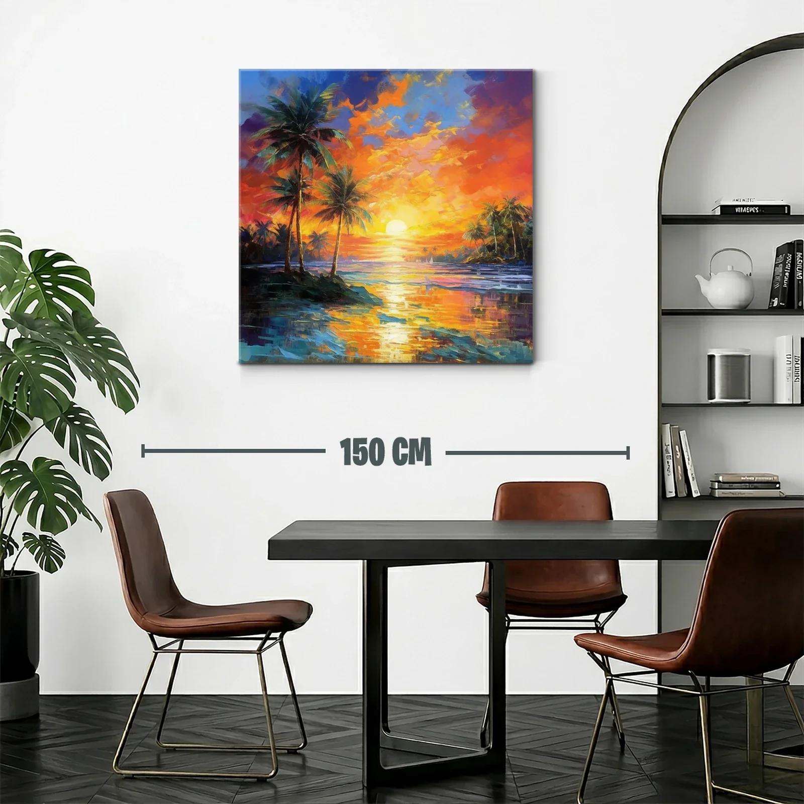 Atardecer tropical con palmeras y reflejos vibrantes — miniatura 2