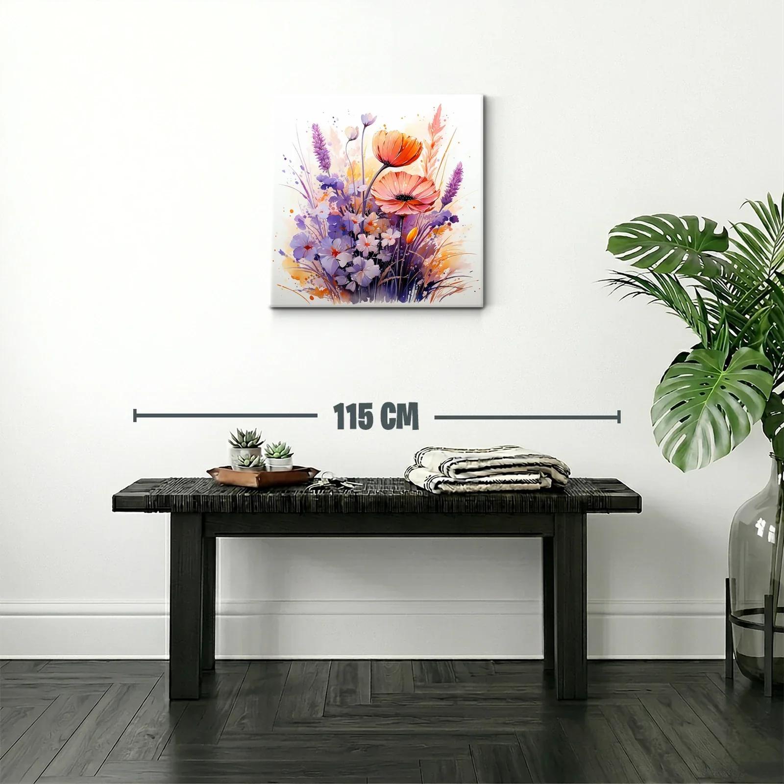 Cuadro floral moderno con tonos suaves y vibrantes — miniatura 2