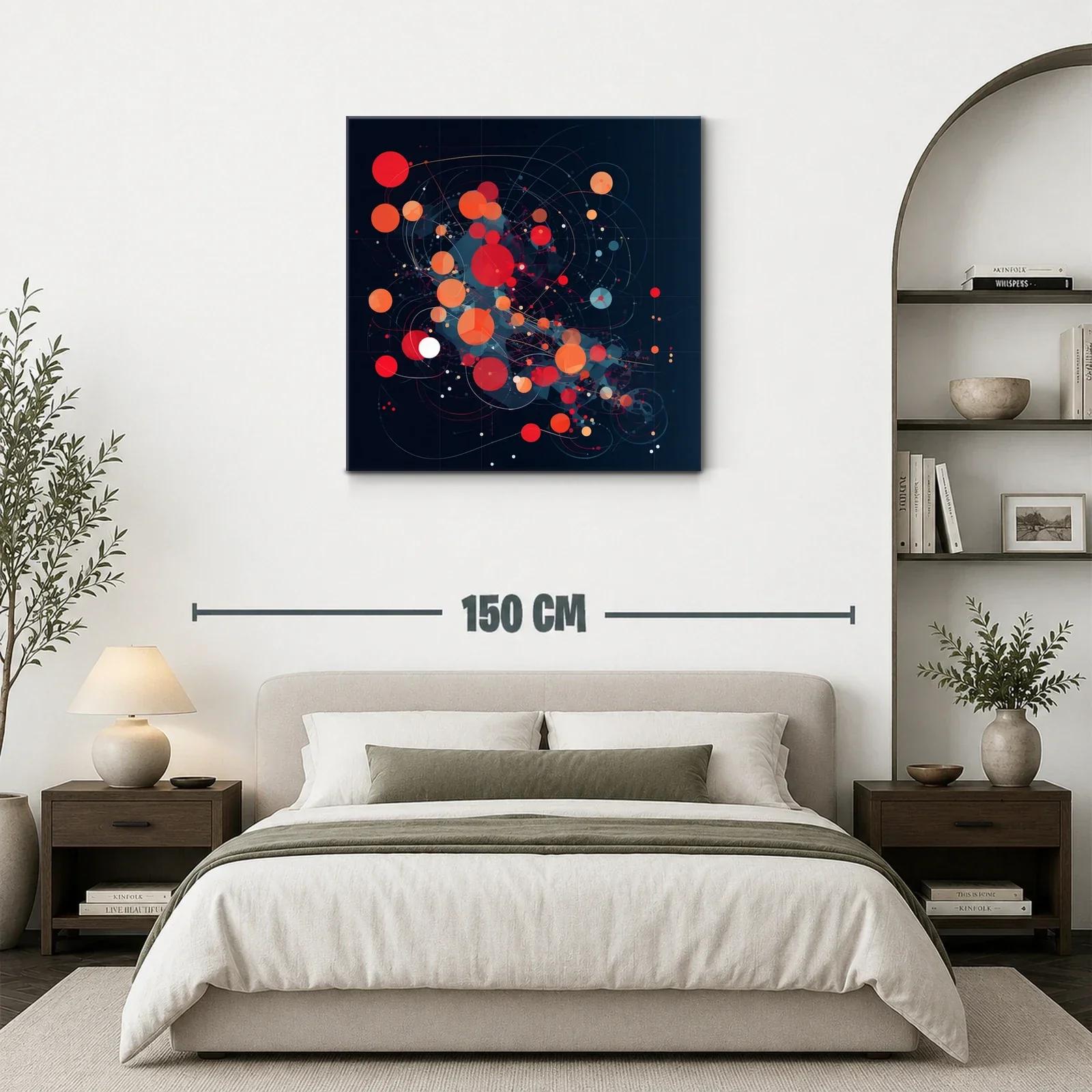 Composición abstracta con círculos rojos y naranjas vibrantes — miniatura 3