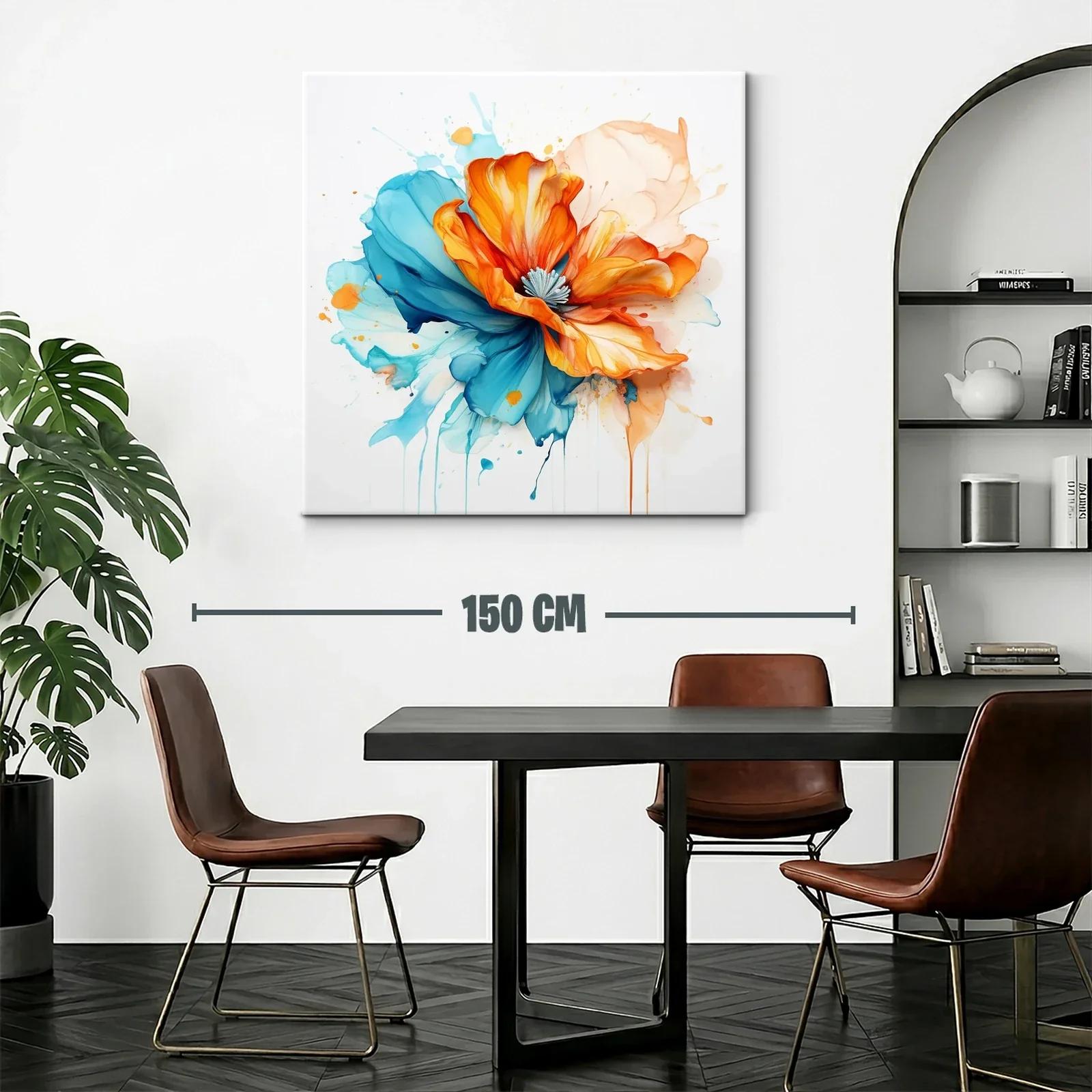 Flor abstracta vibrante con tonos cálidos y fríos en armonía — miniatura 2