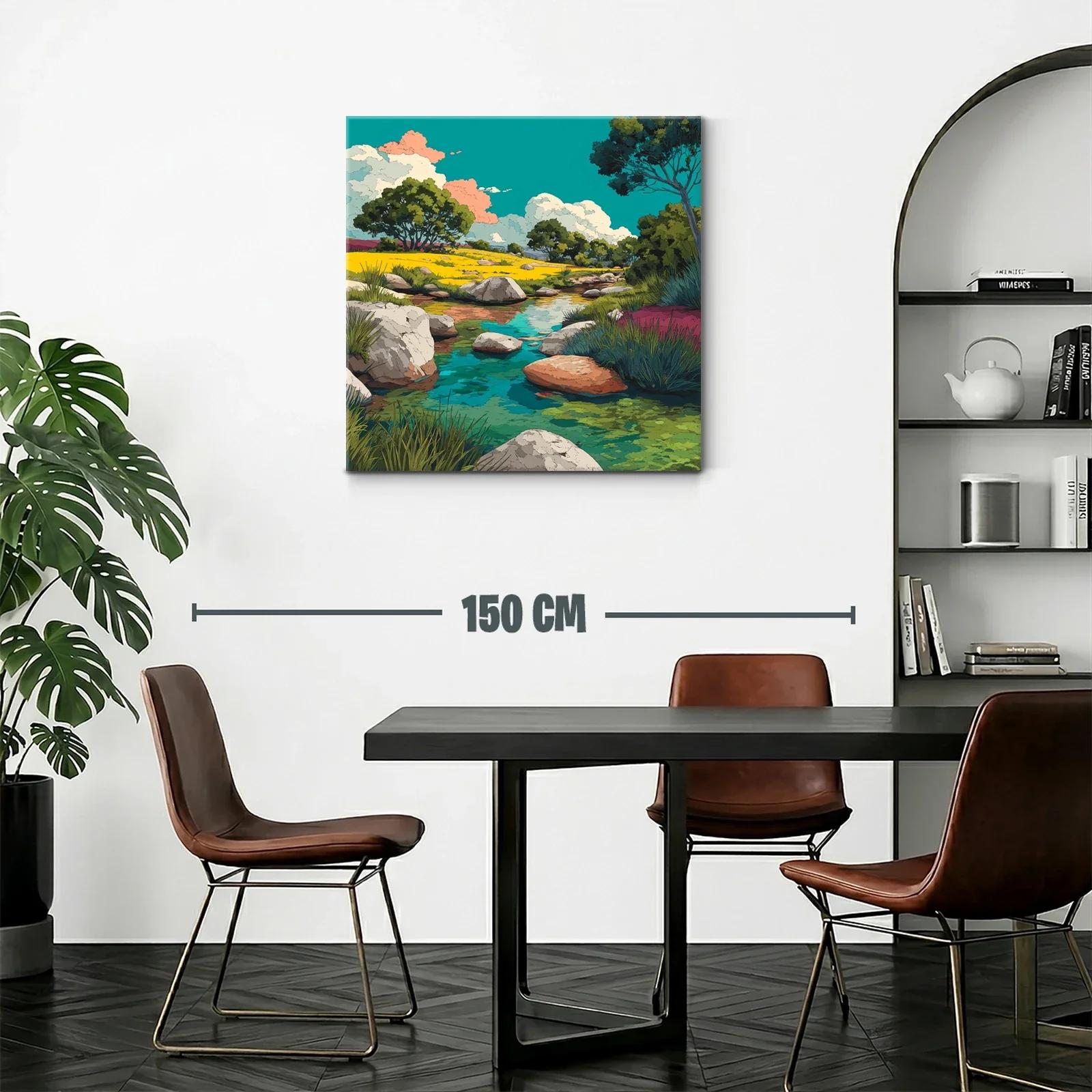 Paisaje natural con río sereno y árboles verdes — miniatura 2