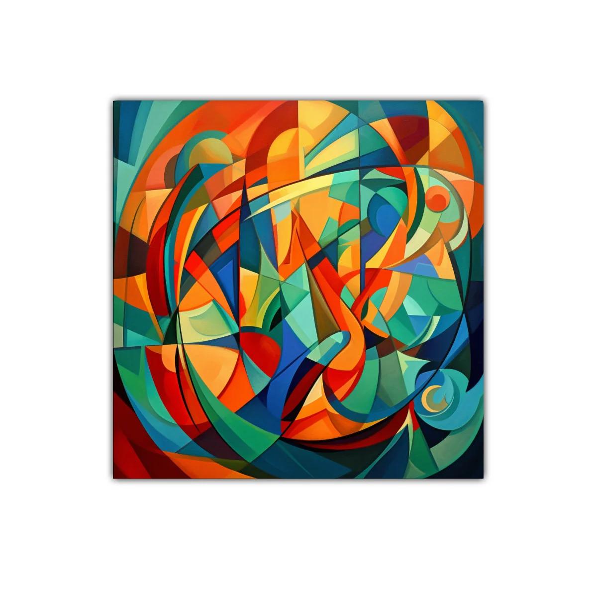 Cuadro abstracto con vibrantes formas geométricas coloridas — imagen principal