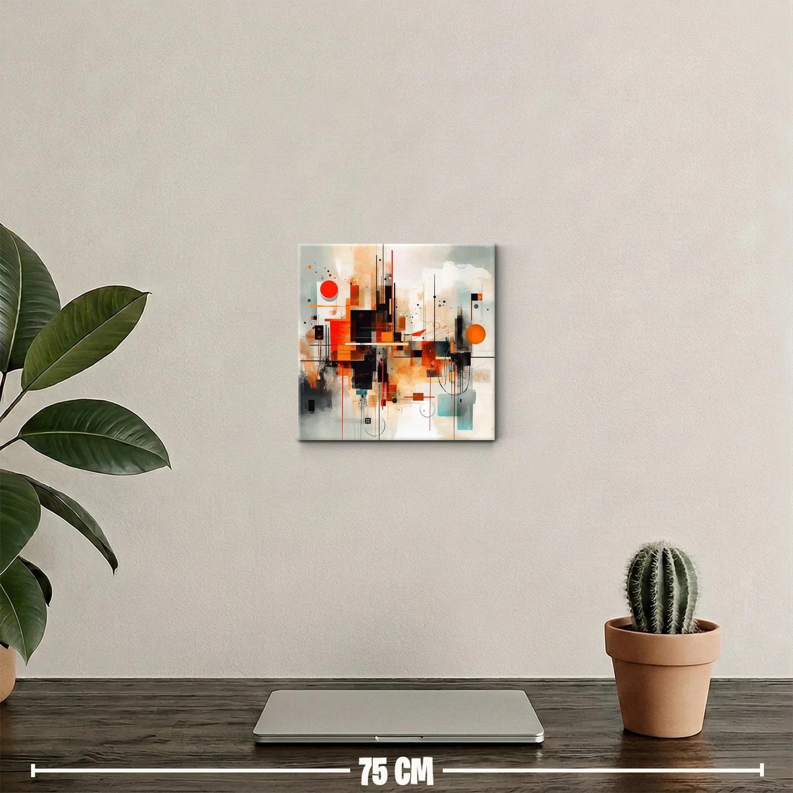 Composición abstracta con formas geométricas en tonos cálidos — miniatura 2