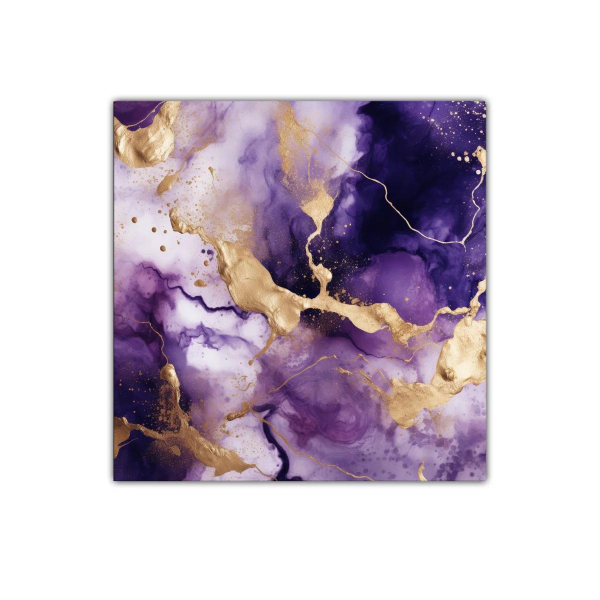 Arte abstracto en tonos púrpura y dorado elegante y moderno — imagen principal