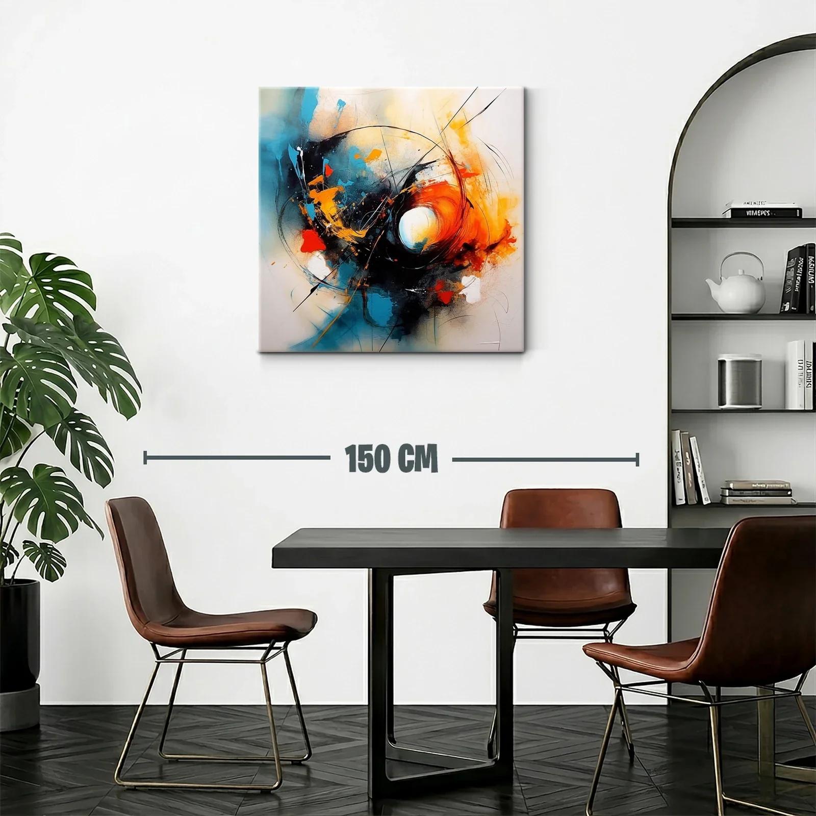 Cuadro abstracto con vibrantes tonos contrastantes y energía dinámica — miniatura 2