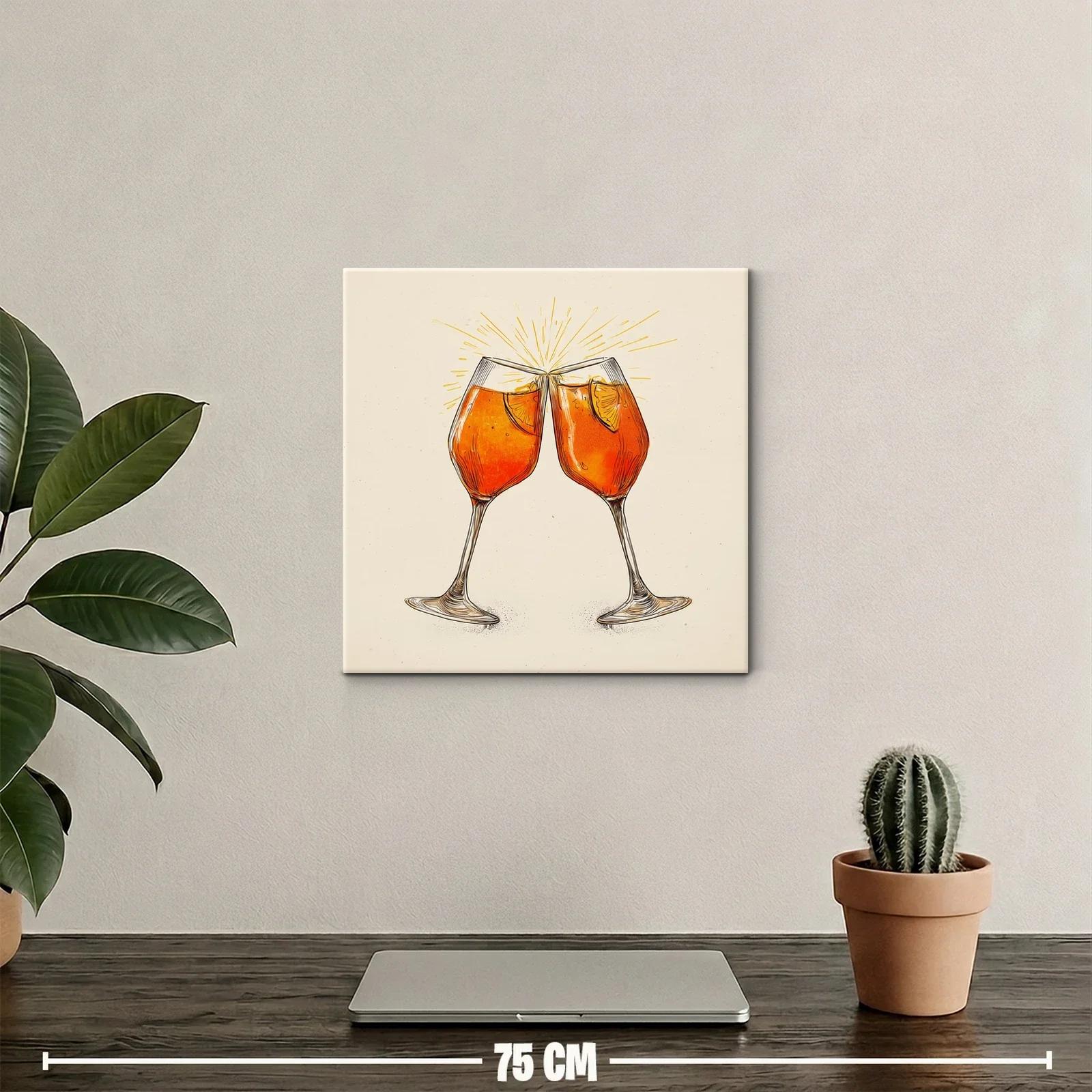 Brindis con copas de cóctel en elegante ilustración — miniatura 2