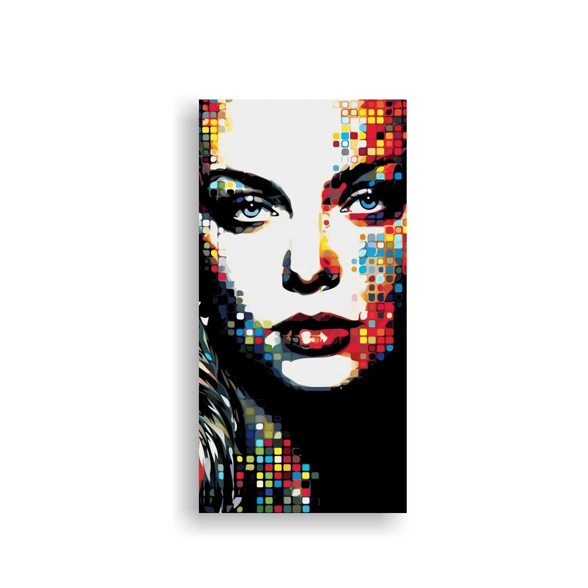 Cuadro rostro de mujer en mosaico colorido