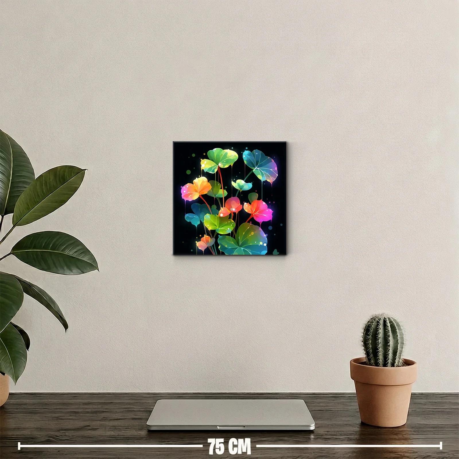 Cuadro decorativo con hojas coloridas luminosas y modernas — miniatura 2