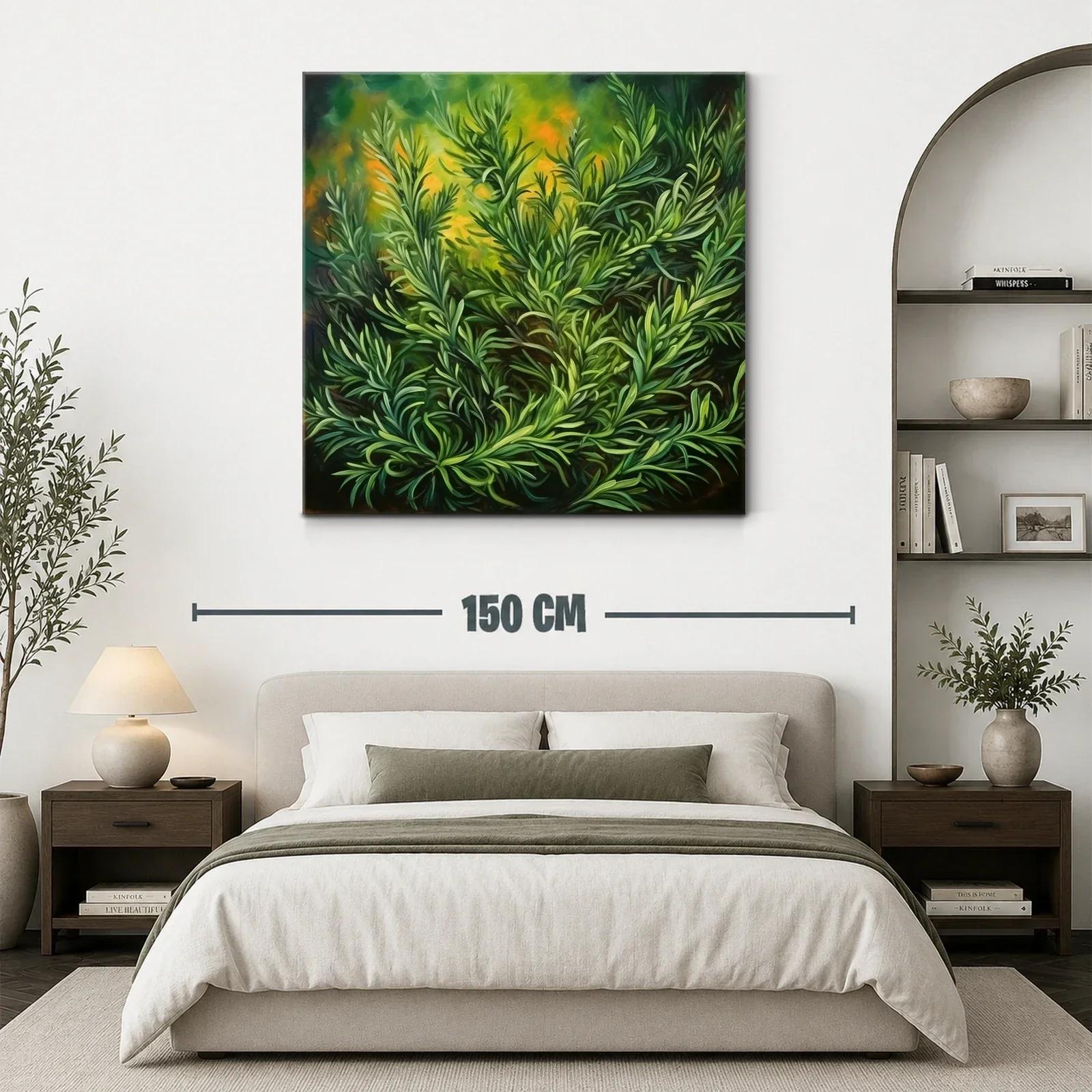 Cuadro Vegetal con Follaje Verde y Tonos Cálidos — miniatura 3
