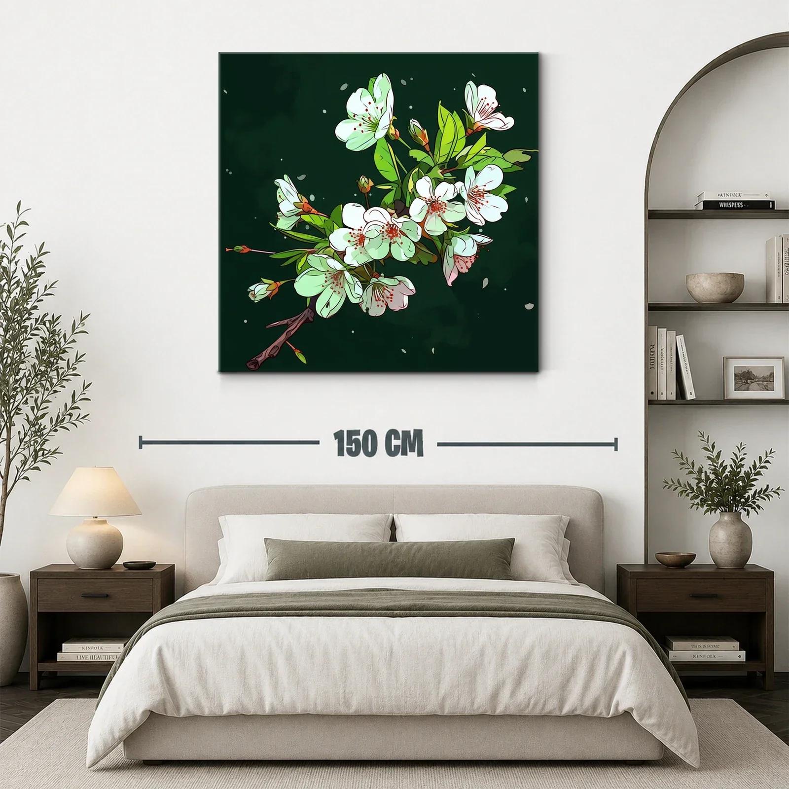 Elegant rama de flores blancas sobre fondo oscuro — miniatura 3