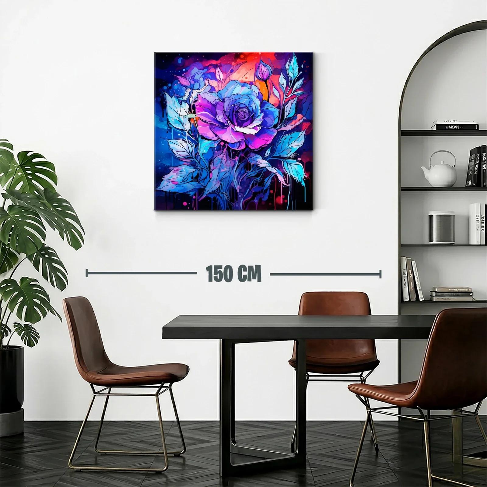 Rosa vibrante en tonos azules y morados para un toque moderno — miniatura 2