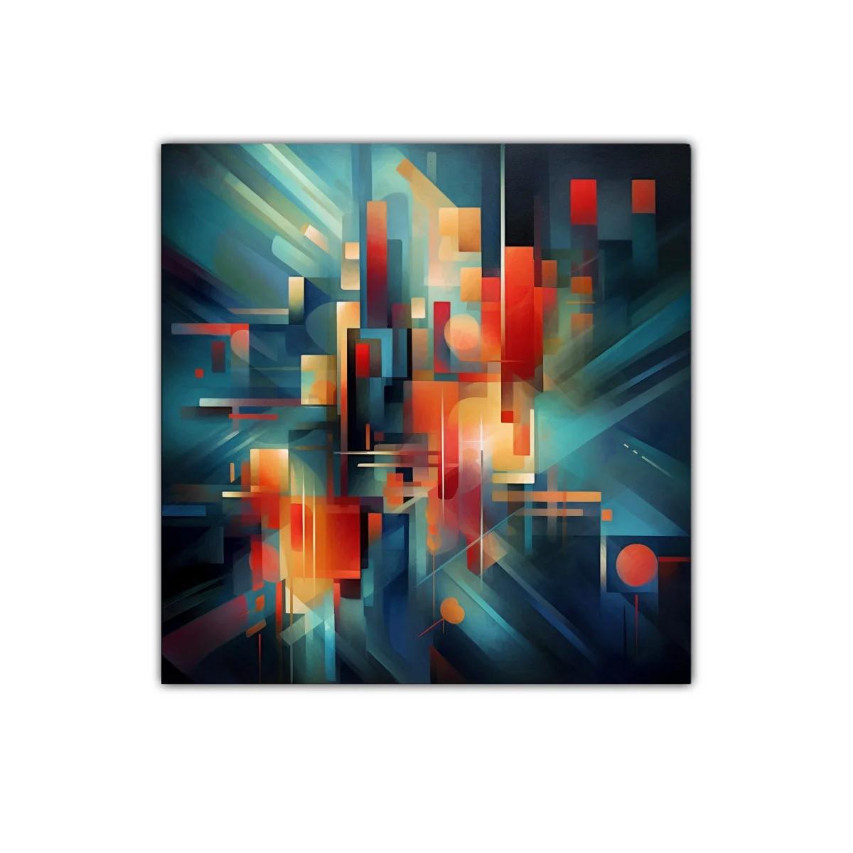 Composición abstracta con luces y formas geométricas vibrantes — imagen principal