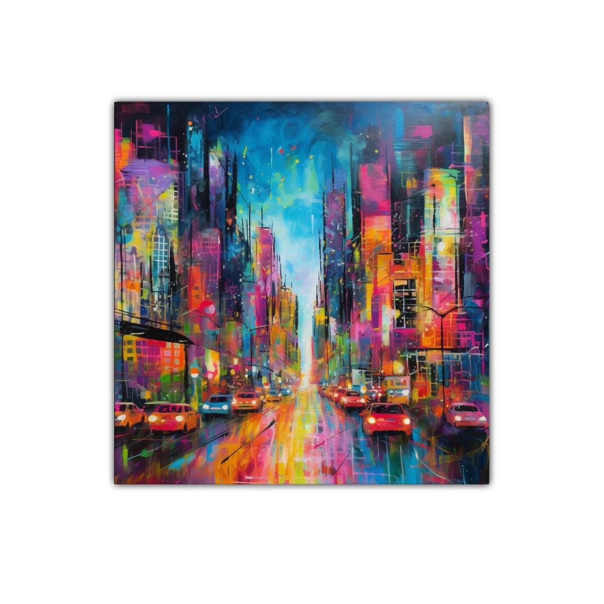 Ciudad vibrante llena de luces y movimiento urbano — imagen principal
