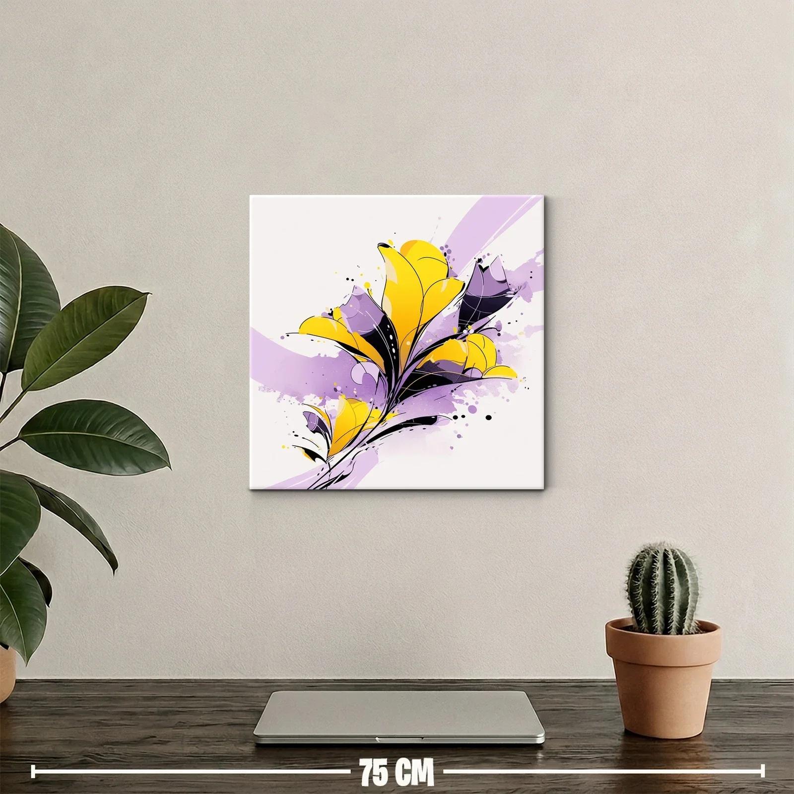 Cuadro floral moderno en tonos vivos y suaves contrastes — miniatura 2