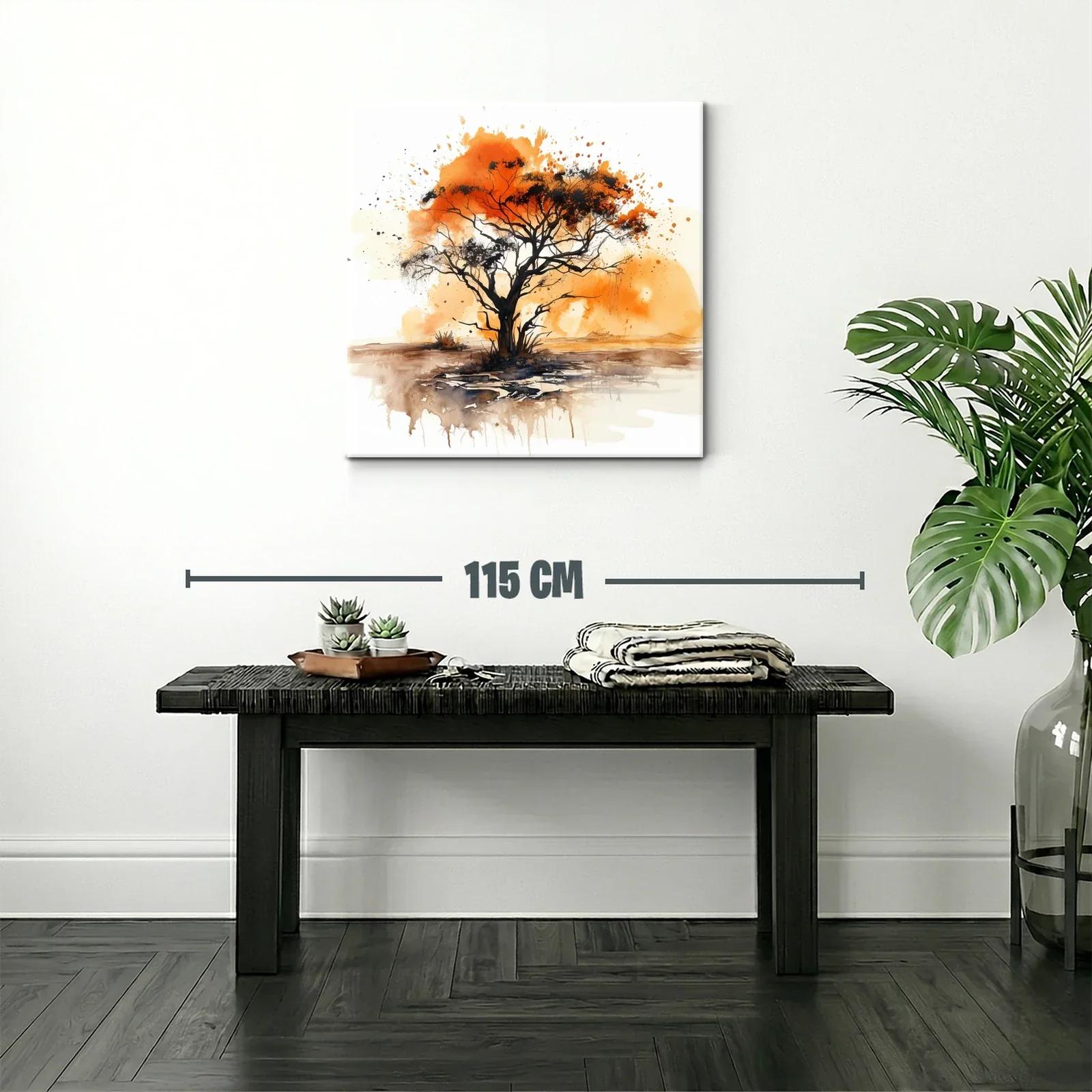 Árbol solitario con tonos cálidos y contrastes vivos — miniatura 2