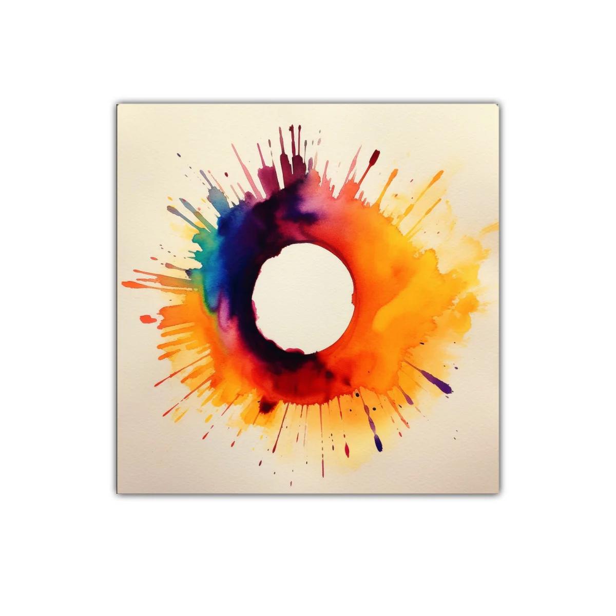 Cuadro abstracto explosión circular de colores vibrantes — imagen principal