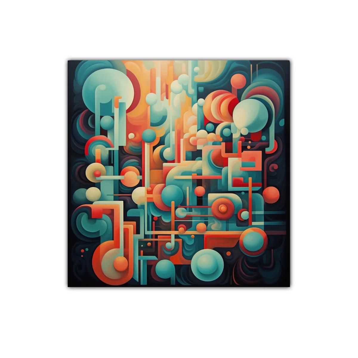 Cuadro abstracto con formas geométricas y colores vibrantes — imagen principal