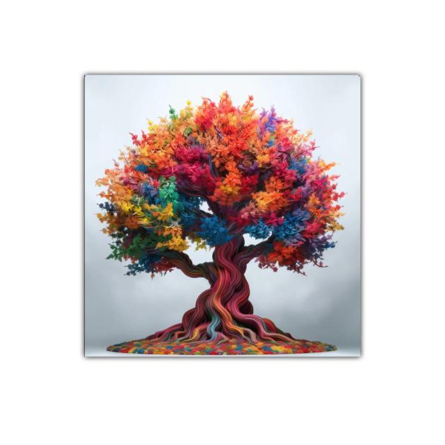 Árbol multicolor lleno de vida y energía vibrante