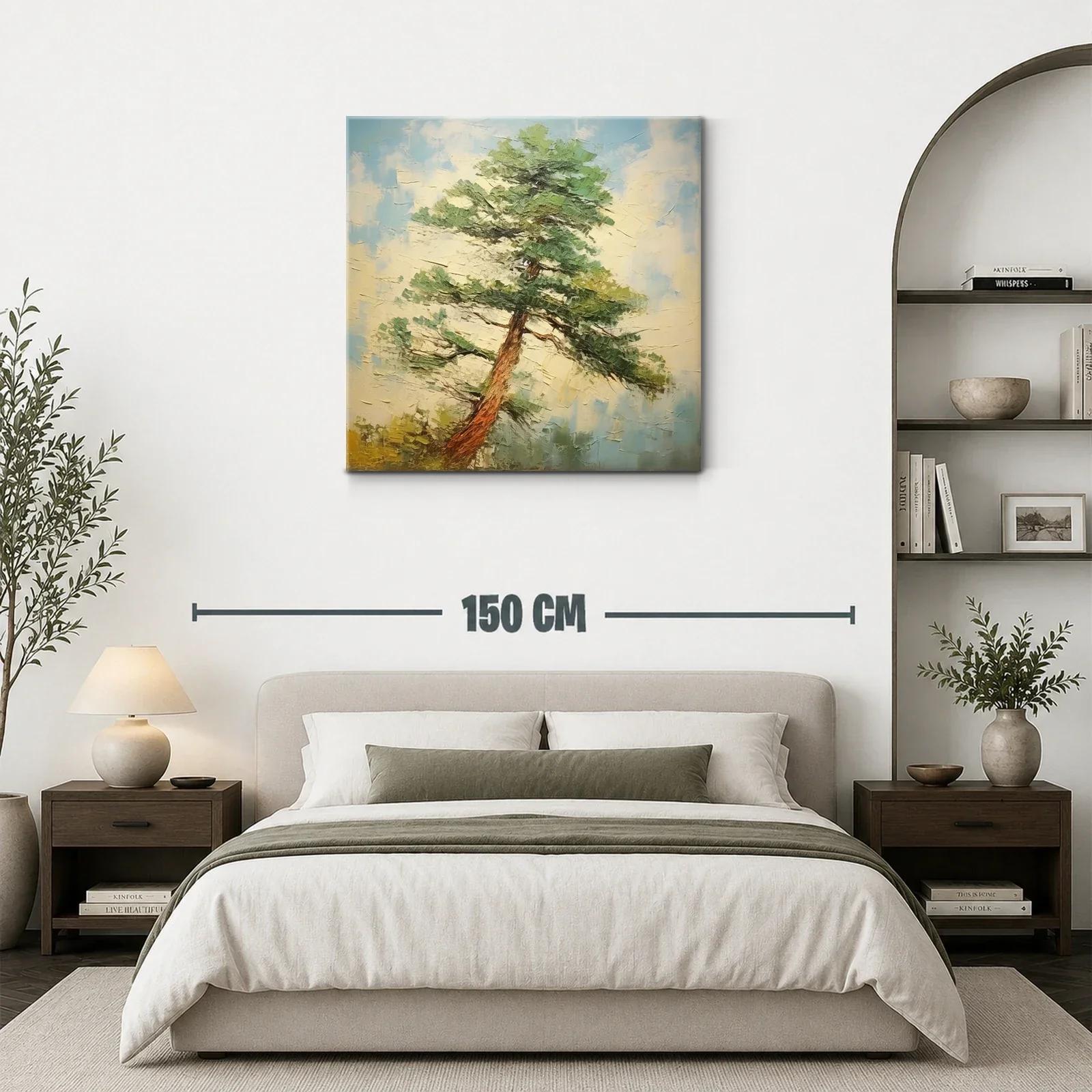 Cuadro de árbol solitario con cielo azul y tonos naturales — miniatura 3