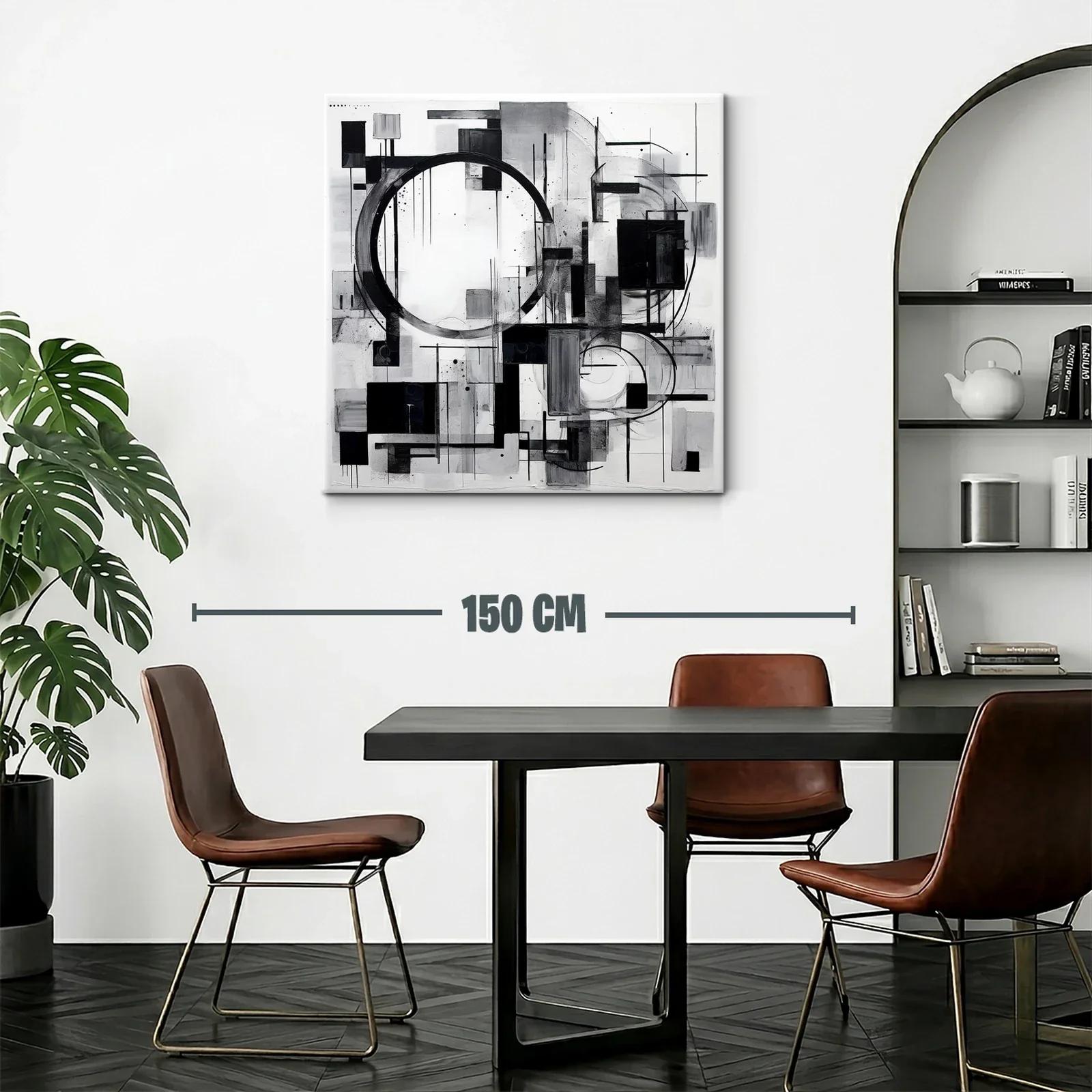 Composición abstracta en blanco y negro con formas geométricas — miniatura 2