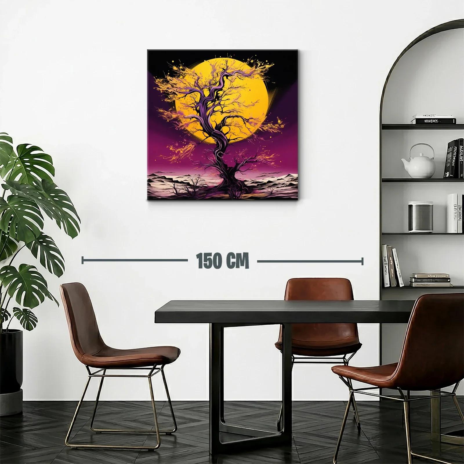 Árbol Fantástico con Luna Amarilla y Cielo Púrpura — miniatura 2