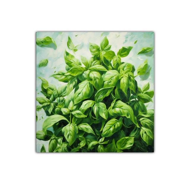 Cuadro decorativo con exuberantes hojas verdes vibrantes