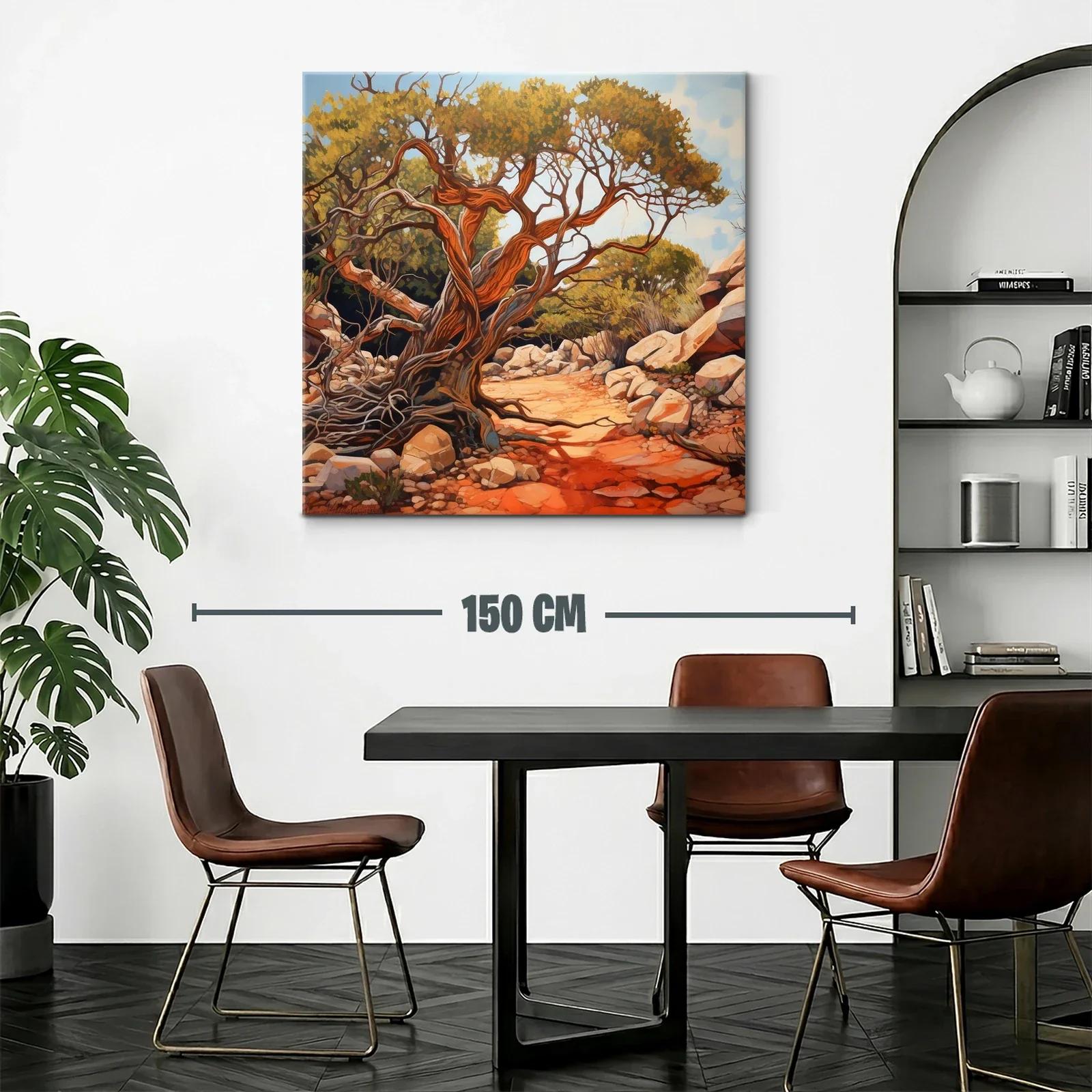 Paisaje natural con árbol antiguo y caminos entre rocas — miniatura 2
