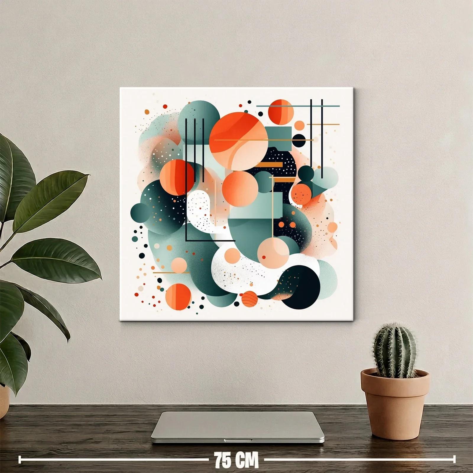Composición abstracta con círculos y líneas en tonos cálidos — miniatura 2