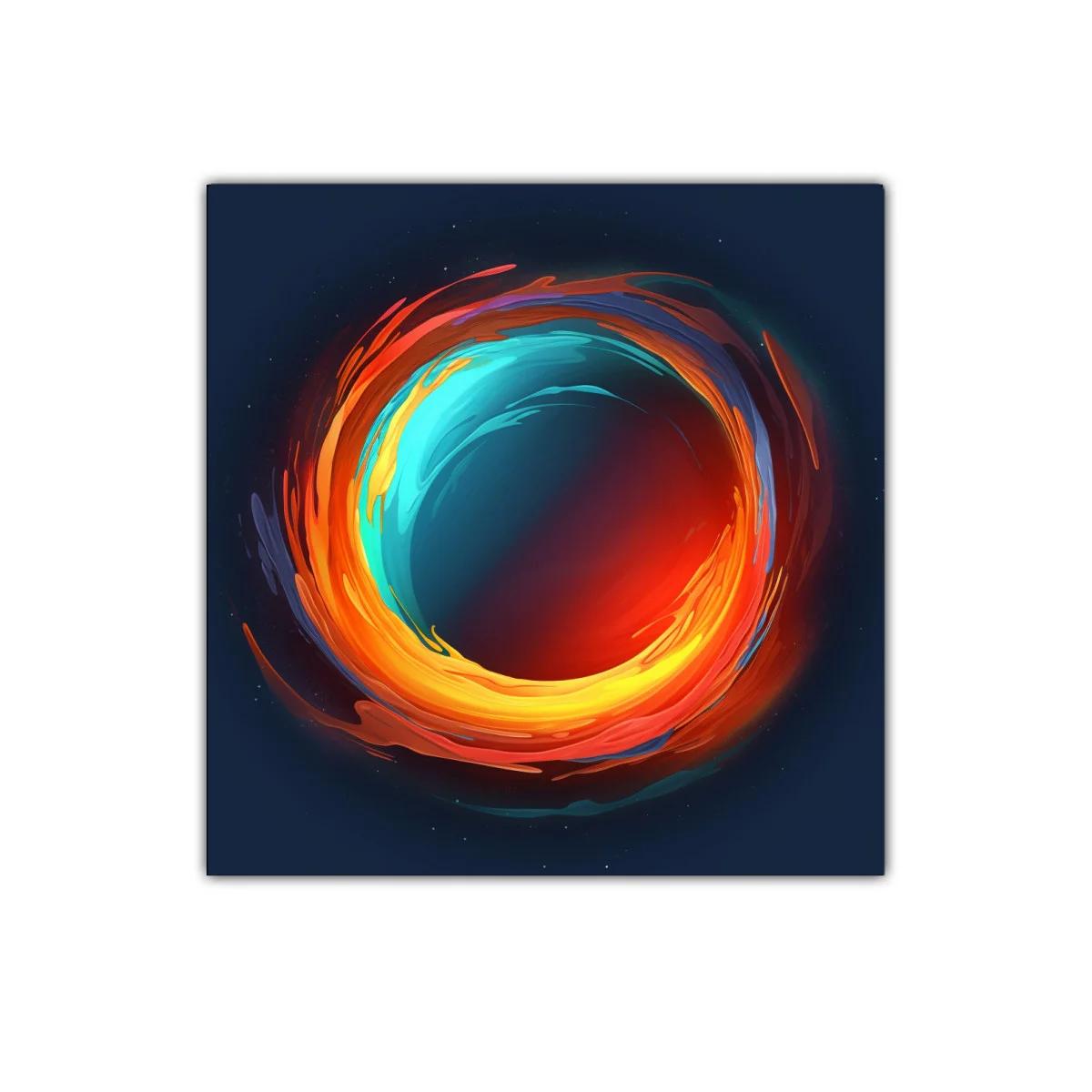 Arte Circular Energético con Explosión de Colores Vibrantes