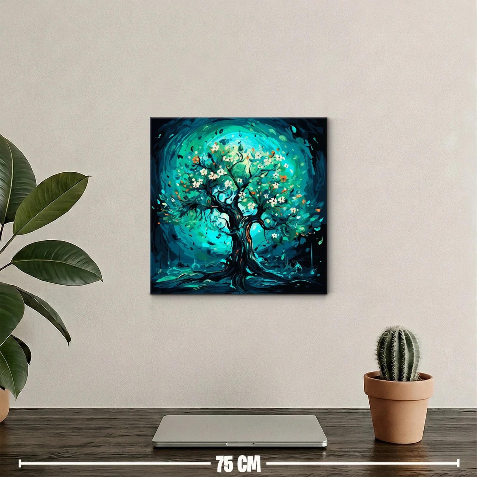 Árbol floreciente en tonos vibrantes y armoniosos — miniatura 2