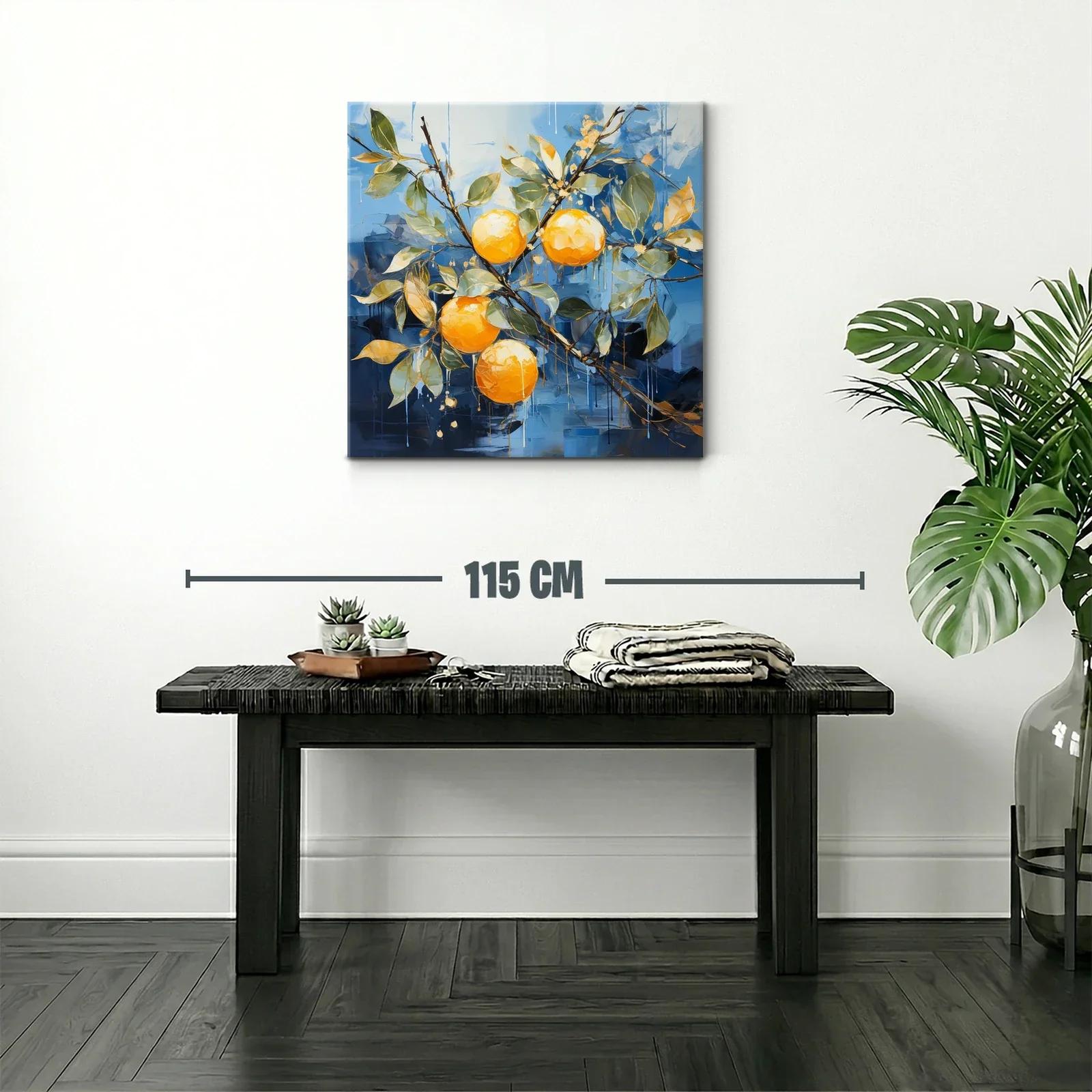 Naranjas vibrantes sobre fondo azul intenso — miniatura 2
