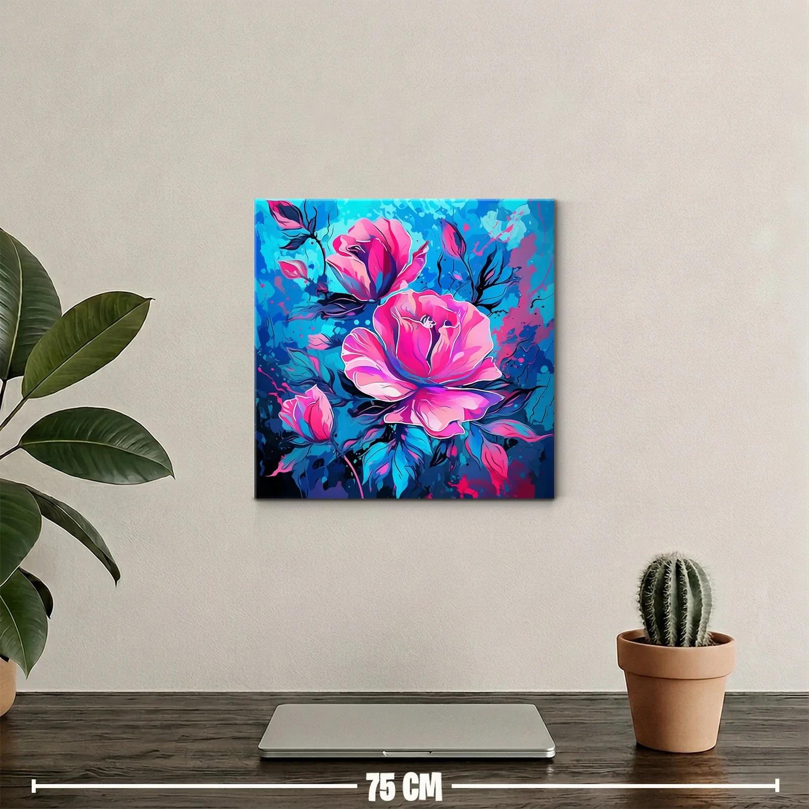 Flores vibrantes con tonos rosas y azules intensos — miniatura 2