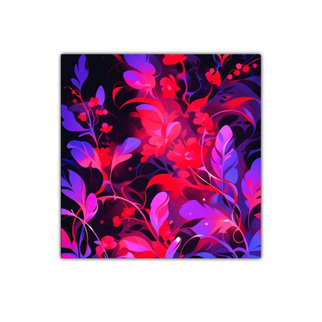 Cuadro decorativo con arte floral en tonos vibrantes