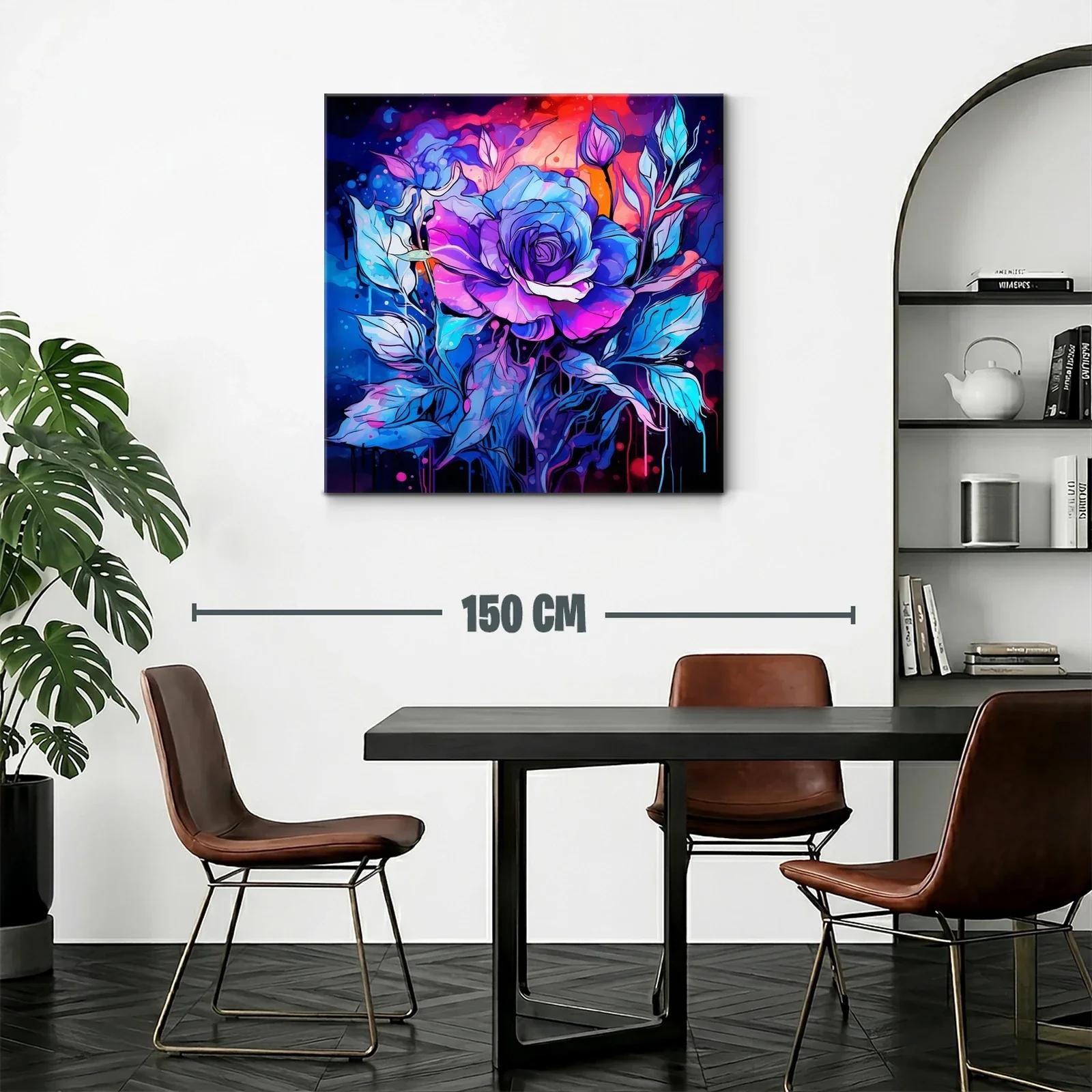 Rosa vibrante en tonos azules y morados para un toque moderno — miniatura 2